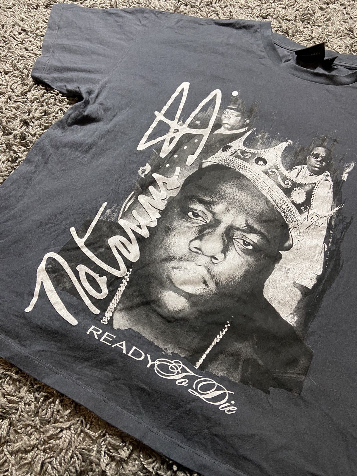 Rap Tees × Vintage THE NOTORIOUS BIG “ READY TO DIE” BAND TEE GREY ADULT SHIRT Size US M / EU 48-50 / 2 - 2 Thumbnail