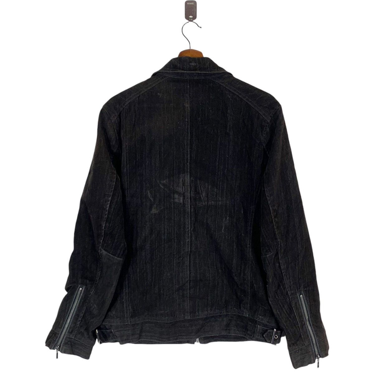 In The Attic VINTAGE SILVER MOON DISTRESSED DENIM BIKERS JACKET Size US L / EU 52-54 / 3 - 7 Thumbnail