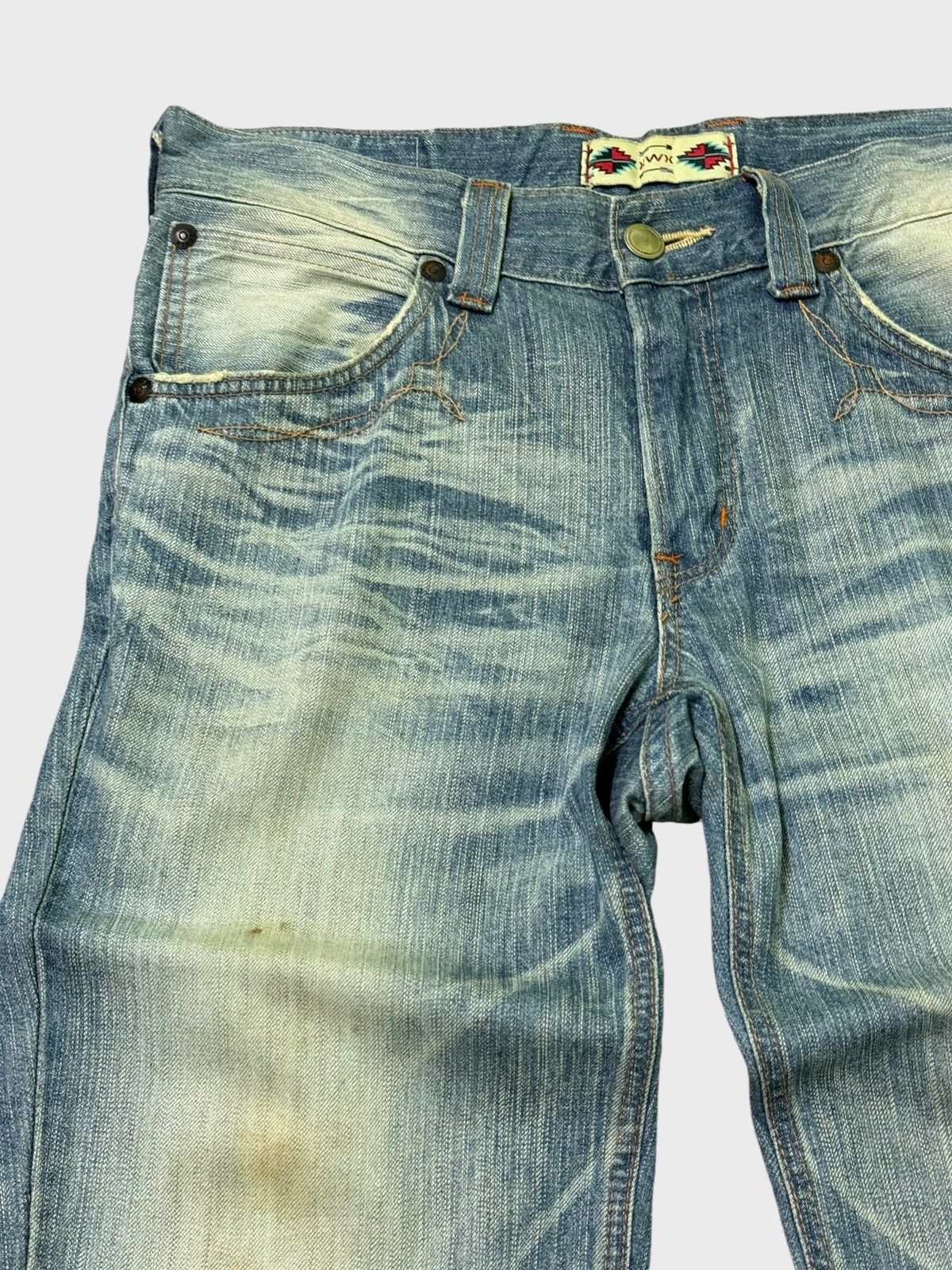 Edwin FLARED VINTAGE EDWIN CLAW MARK MUD WASH JEANS VERY RARE Size US 34 / EU 50 - 4 Thumbnail