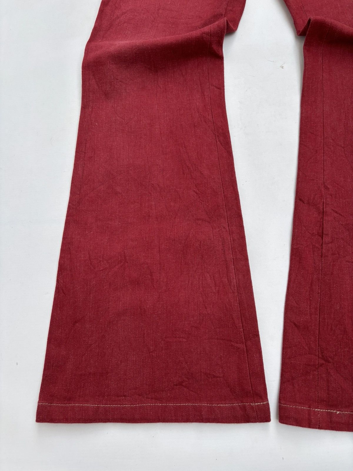 Tornado Mart TORNADO MART Red Flared Denim Jeans Size US 31 - 6 Thumbnail