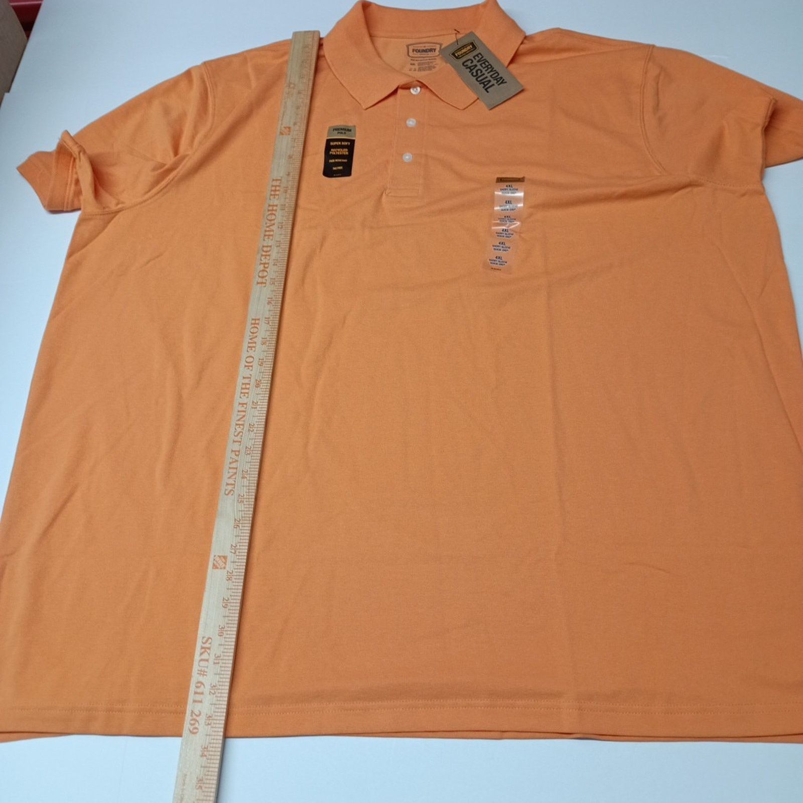 Other The Foundry Supply Co. Polo Shirt Men's 4XL Orange Quick Dri Size US XXL / EU 58 / 5 - 5 Thumbnail