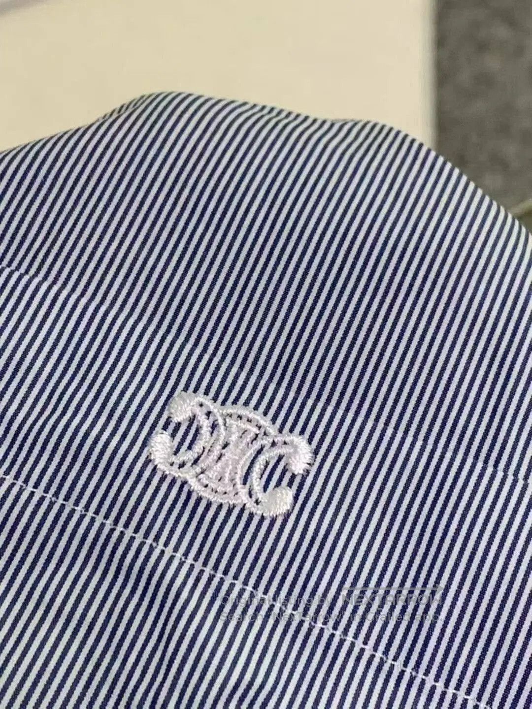 Celine Celine Striped Logo Shirt, Size 40. Size US XXS / EU 40 - 4 Thumbnail