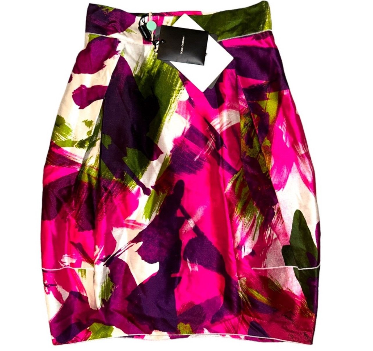Dolce & Gabbana DOLCE & Gabbana Runway 2008 Abstract Floral Midi Skirt Size 27" / US 4 / IT 40 - 1 Thumbnail