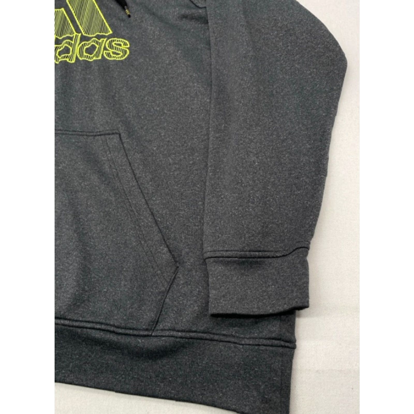 Adidas Adidas Hoodie 2XL Mens Gray Chartreuse Embroidered Logo Pullover Long Sleeve Crew Neck Fleece Polyester Big & Tall Size US XXL / EU 58 / 5 - 4 Thumbnail