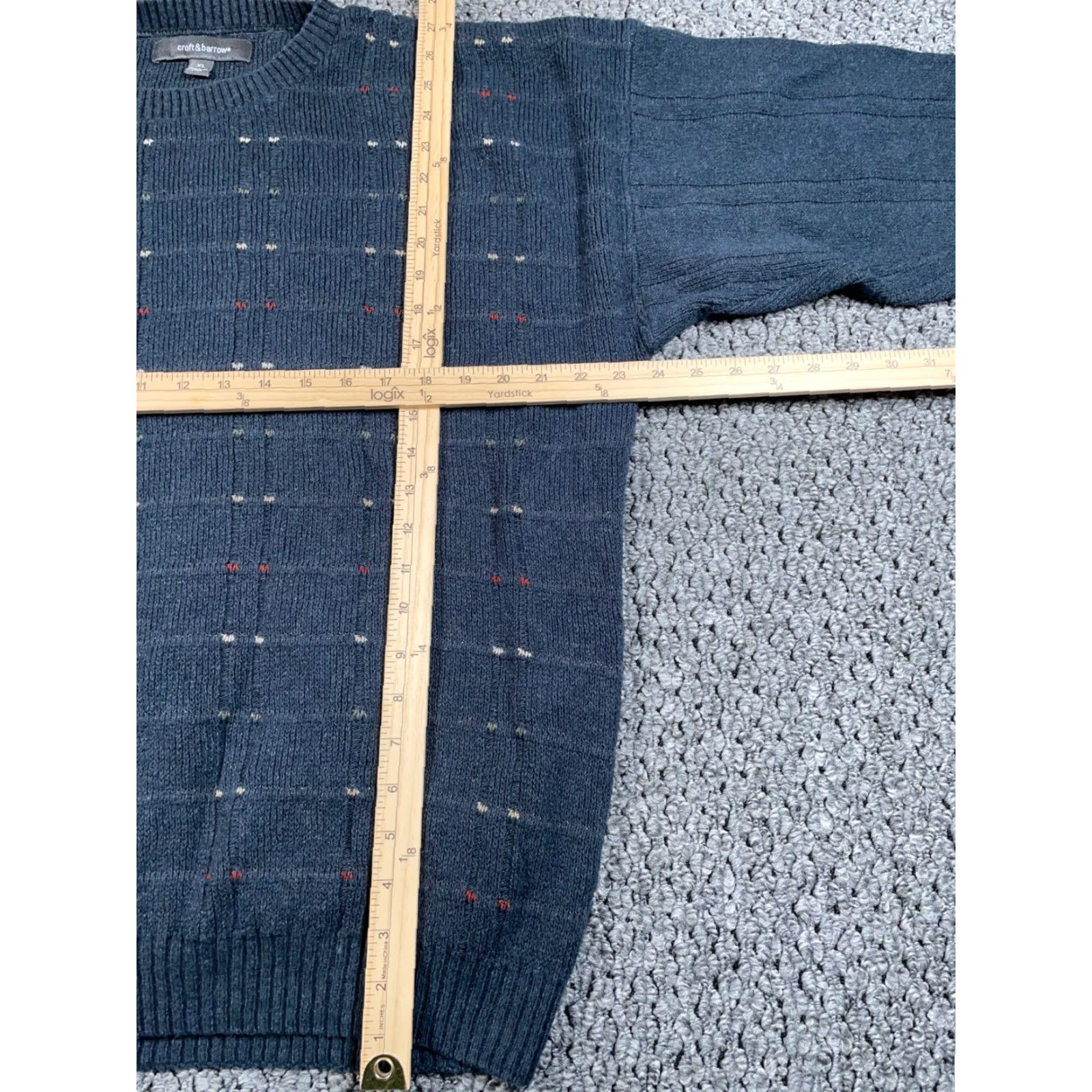 Vintage Vintage VTG Preppy Chunky Geometric Pattern Sweater Adult XL Dark Gray Cotton Knit Size US XL / EU 56 / 4 - 5 Thumbnail