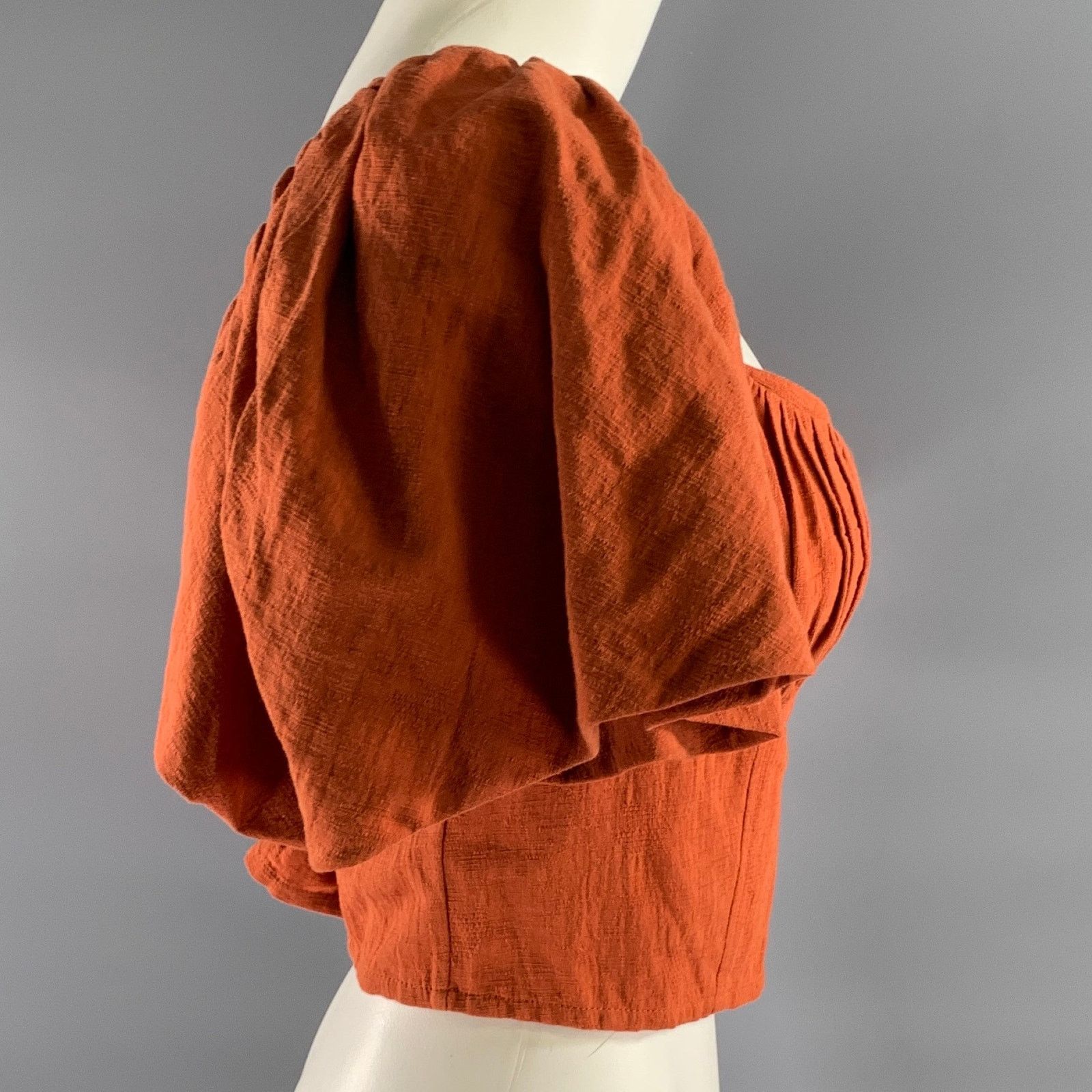 Jonathan Simkhai JONATHAN SIMKHAI Size 8 Orange Rust Linen Cropped Top Size M / US 6-8 / IT 42-44 - 3 Thumbnail
