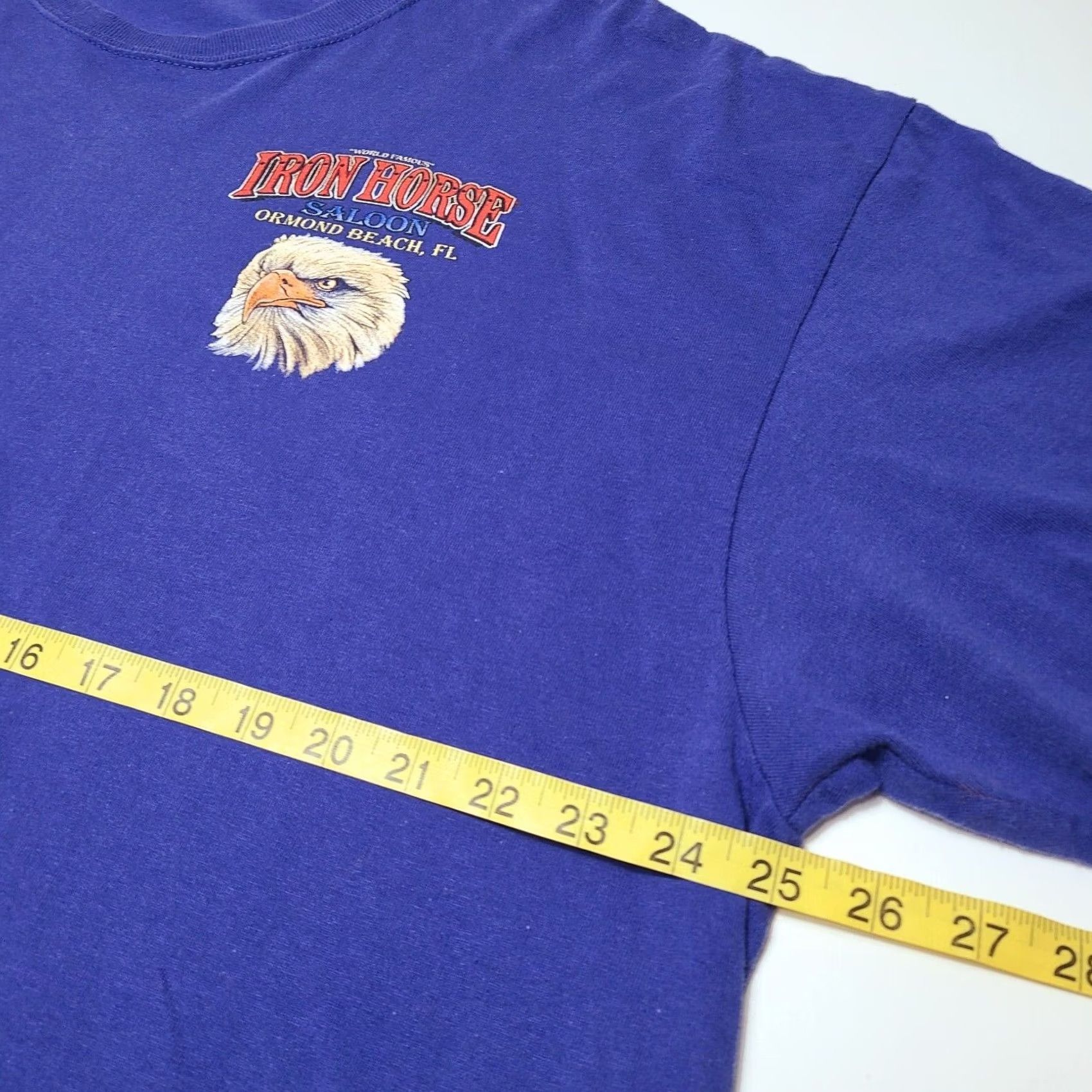 Gildan Iron Horse Saloon T-Shirt Men 2XL Blue America Eagle Florida Ormond Beach Gildan Crew Neck Short Sleeve Solid All Seasons 2010-2019 Size US XXL / EU 58 / 5 - 3 Thumbnail