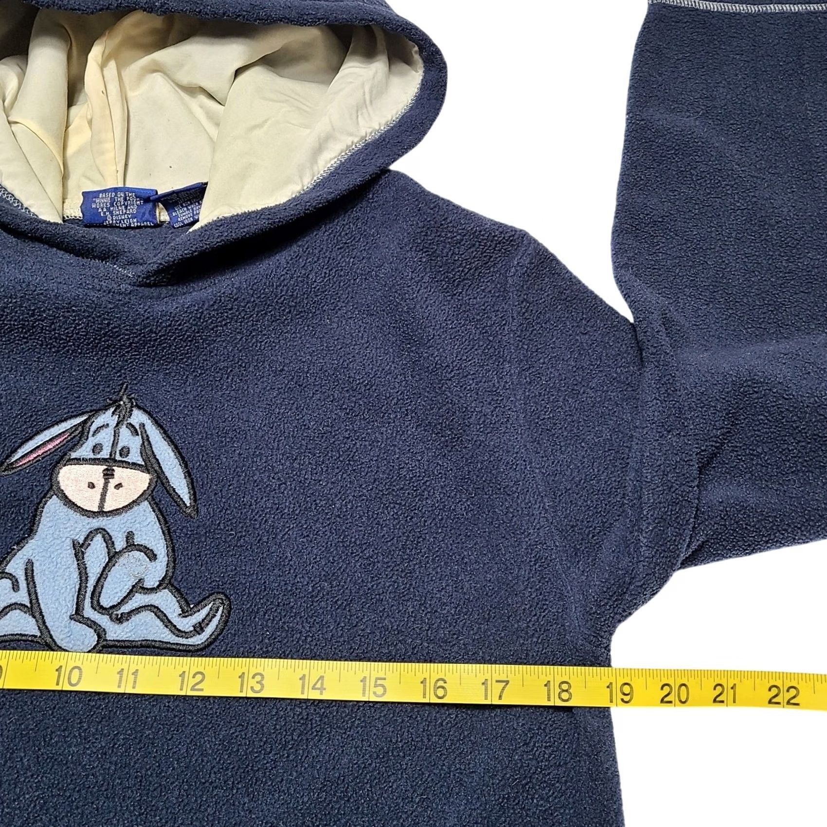 Disney VINTAGE Disney Eeyore Women's Fleece Hooded Pullover M Hooded Pullover Blue Pooh Mens Womens Girls Size M / US 6-8 / IT 42-44 - 3 Thumbnail