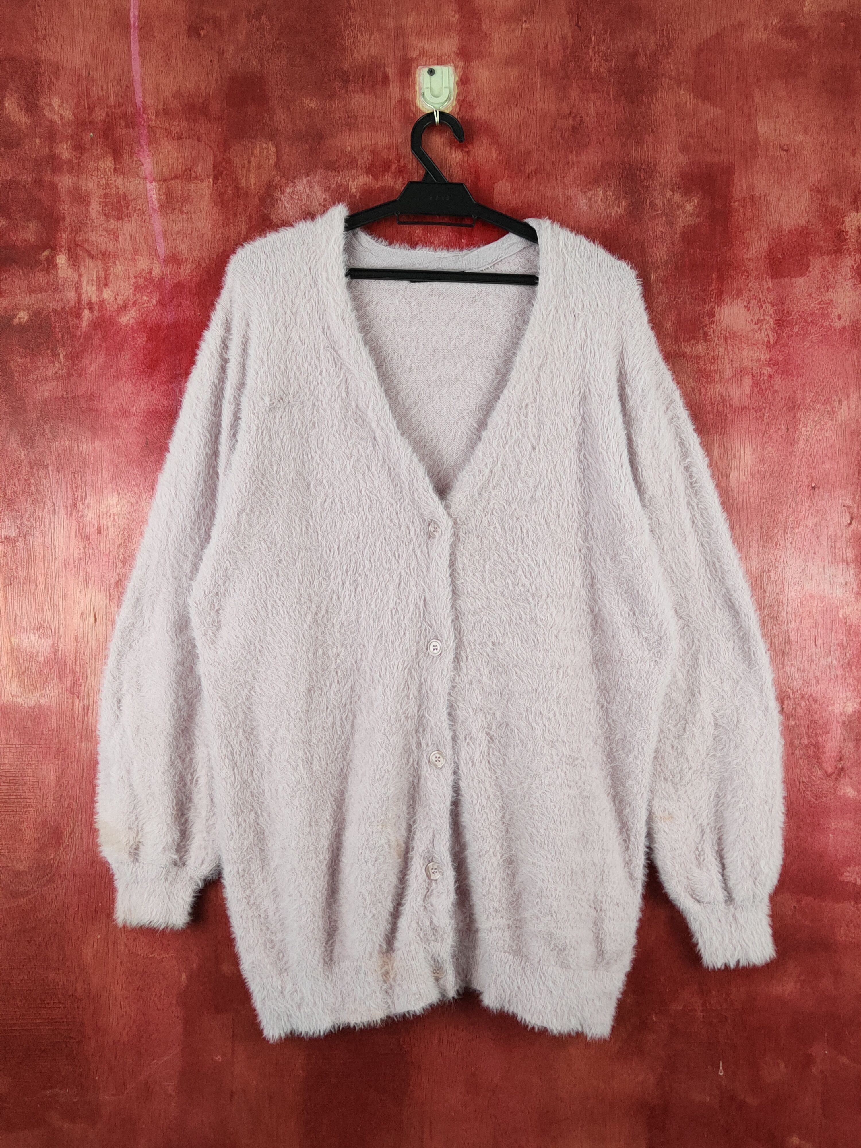 Japanese Brand × Vintage Ingni Purple Fur Mohair Knitwear Cardigan Size M / US 6-8 / IT 42-44 - 1 Thumbnail