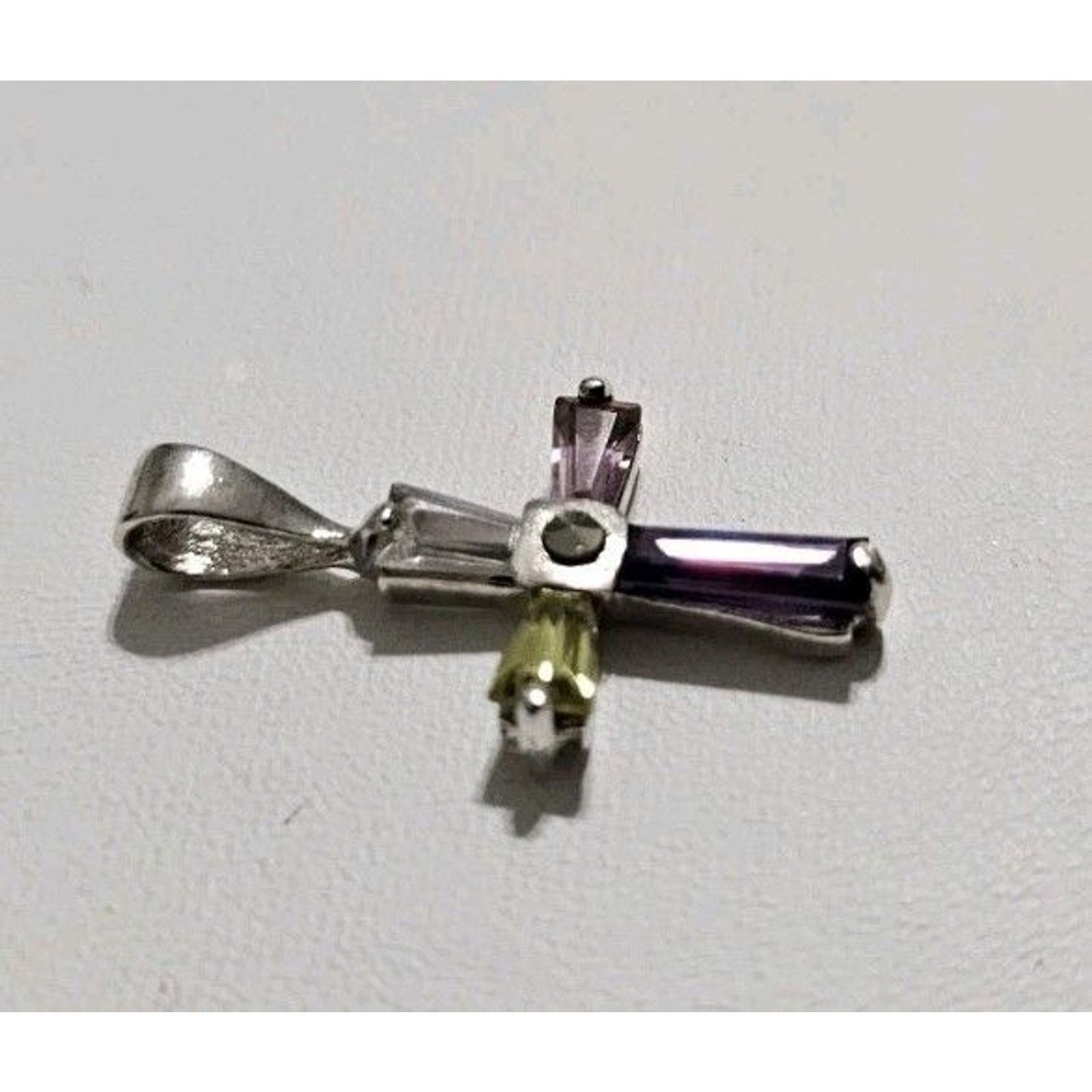 Other Multicolor Cross Pendant, Silver 925 Crystal Cross Pendant Size ONE SIZE - 6 Thumbnail