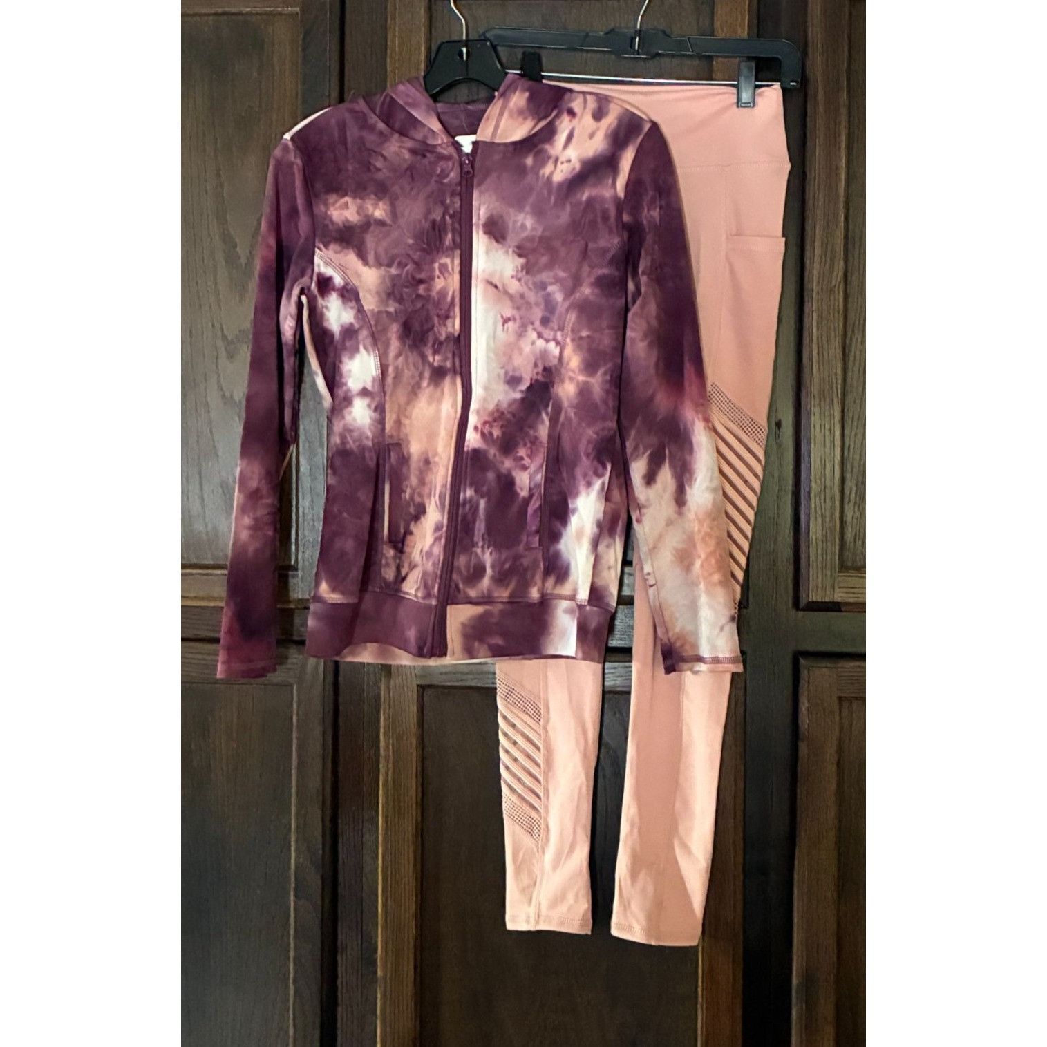 Other Lydia Tie Dye Athletic Workout Set Mesh Accent Leggings & Zi Size 32" / US 10 / IT 46 - 1 Thumbnail