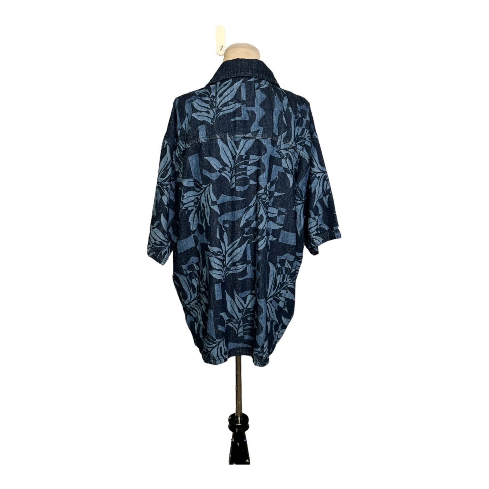 Topshop Topshop Blue Palm Laser Print Denim shirt size 10 Size L / US 10 / IT 46 - 3 Thumbnail
