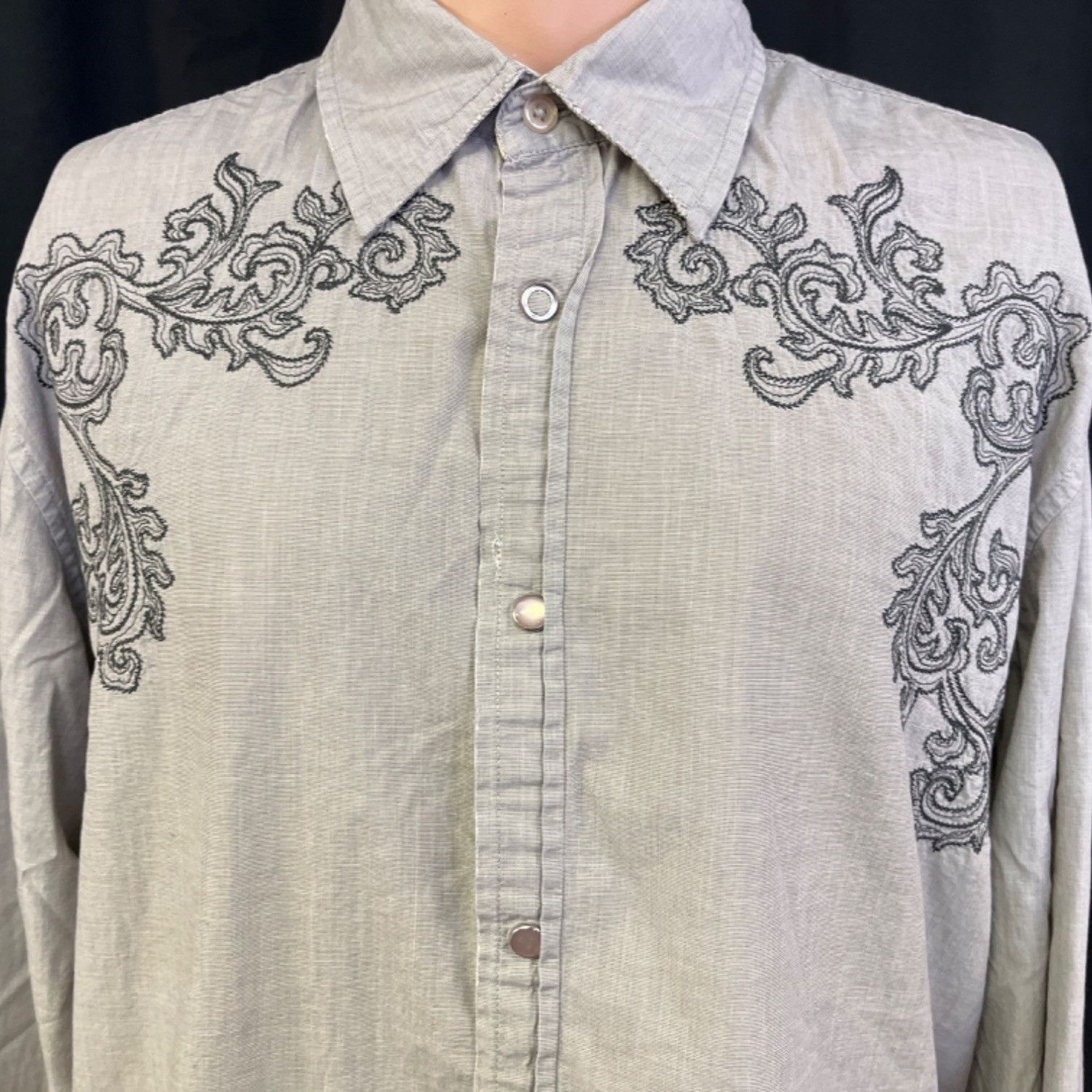 Guess Guess Vintage Men's Grey Western Shirt/Pearl Snaps Sz L SKU Size US L / EU 52-54 / 3 - 3 Thumbnail