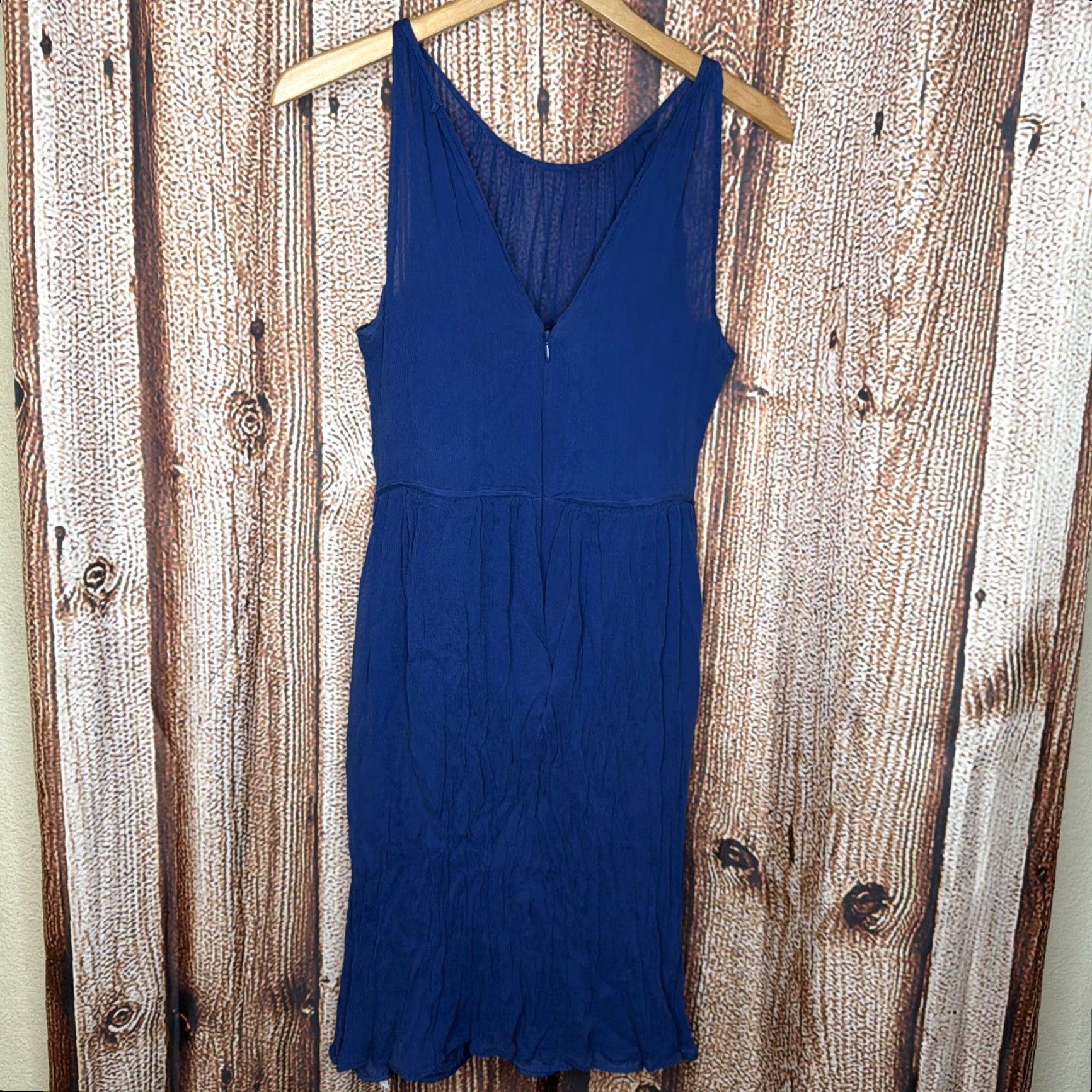 J.Crew J.CREW Women's Sleeveless Mini Silk Dress Navy Blue 12 - V-Neck, Party/Cocktail, Short, 100% Silk, Regular, Dress, Women, Spring Size XL / US 12-14 / IT 48-50 - 3 Thumbnail