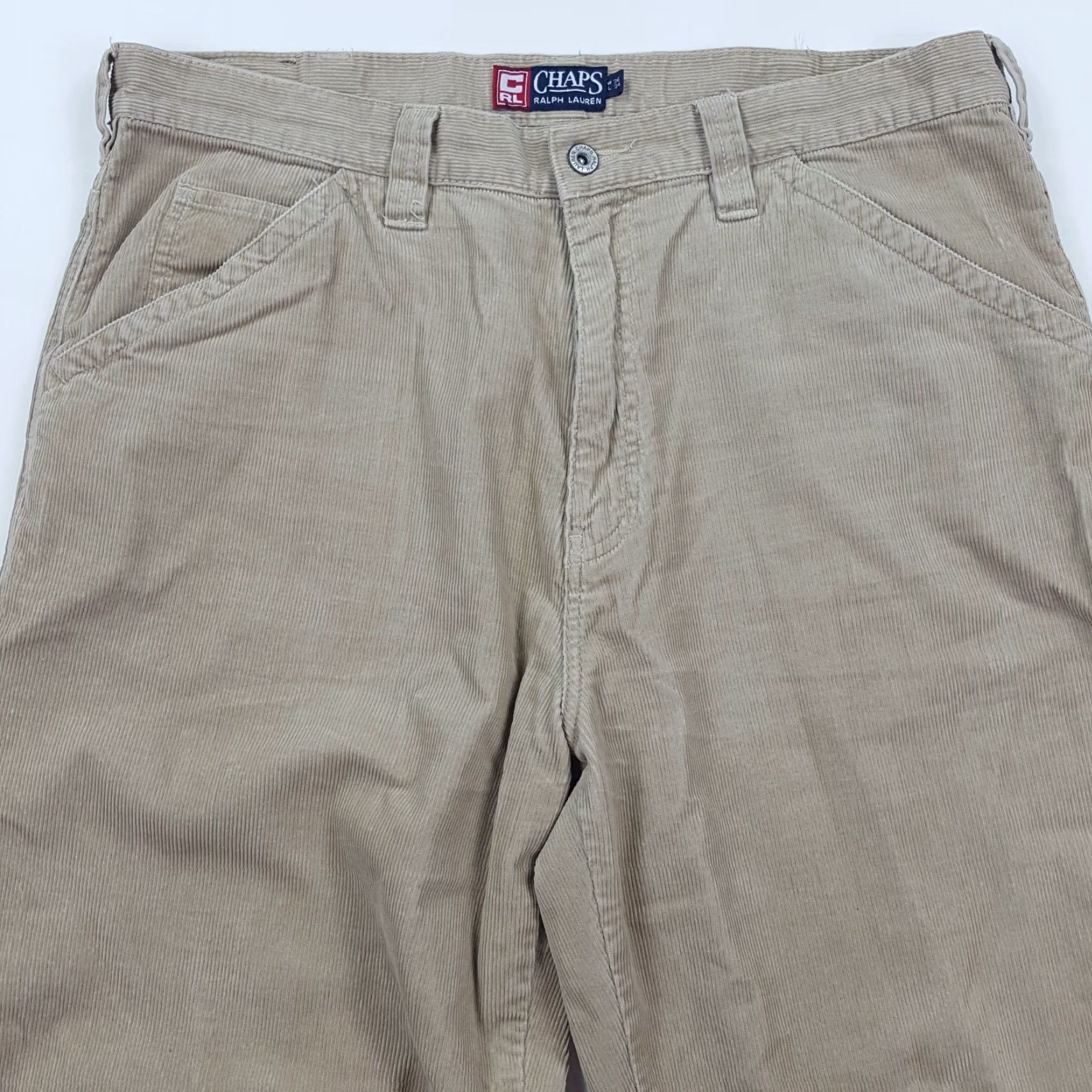 Ralph Lauren VINTAGE Ralph Lauren Chaps Corduroy Pants Mens 36x34 Beige Cords Straight Leg 90s Retro Preppy Size US 36 / EU 52 - 2 Thumbnail