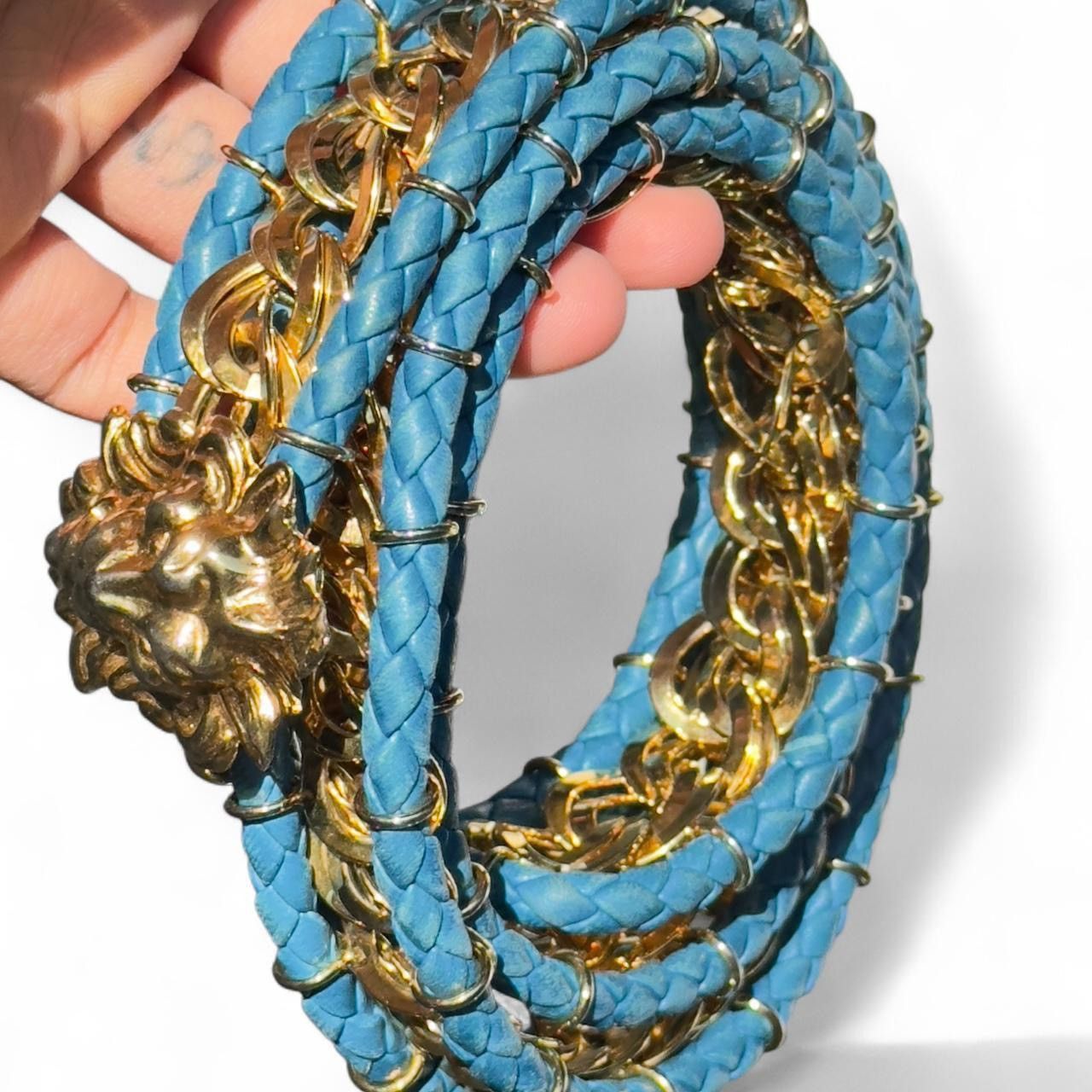 Bottega Veneta Bottega Veneta SUPER ARCHIVAL Gold Leather Lion Head Belt Size ONE SIZE - 5 Thumbnail