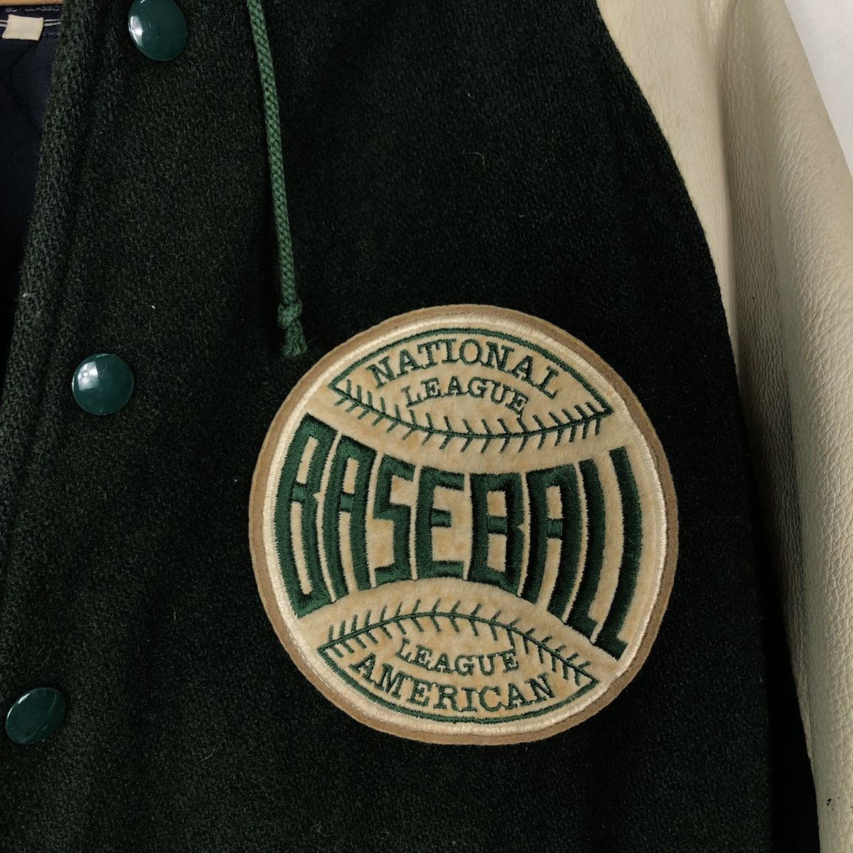Japanese Brand 🔥Leather Jumper Stadium American National League Baseball Size US L / EU 52-54 / 3 - 19 Thumbnail