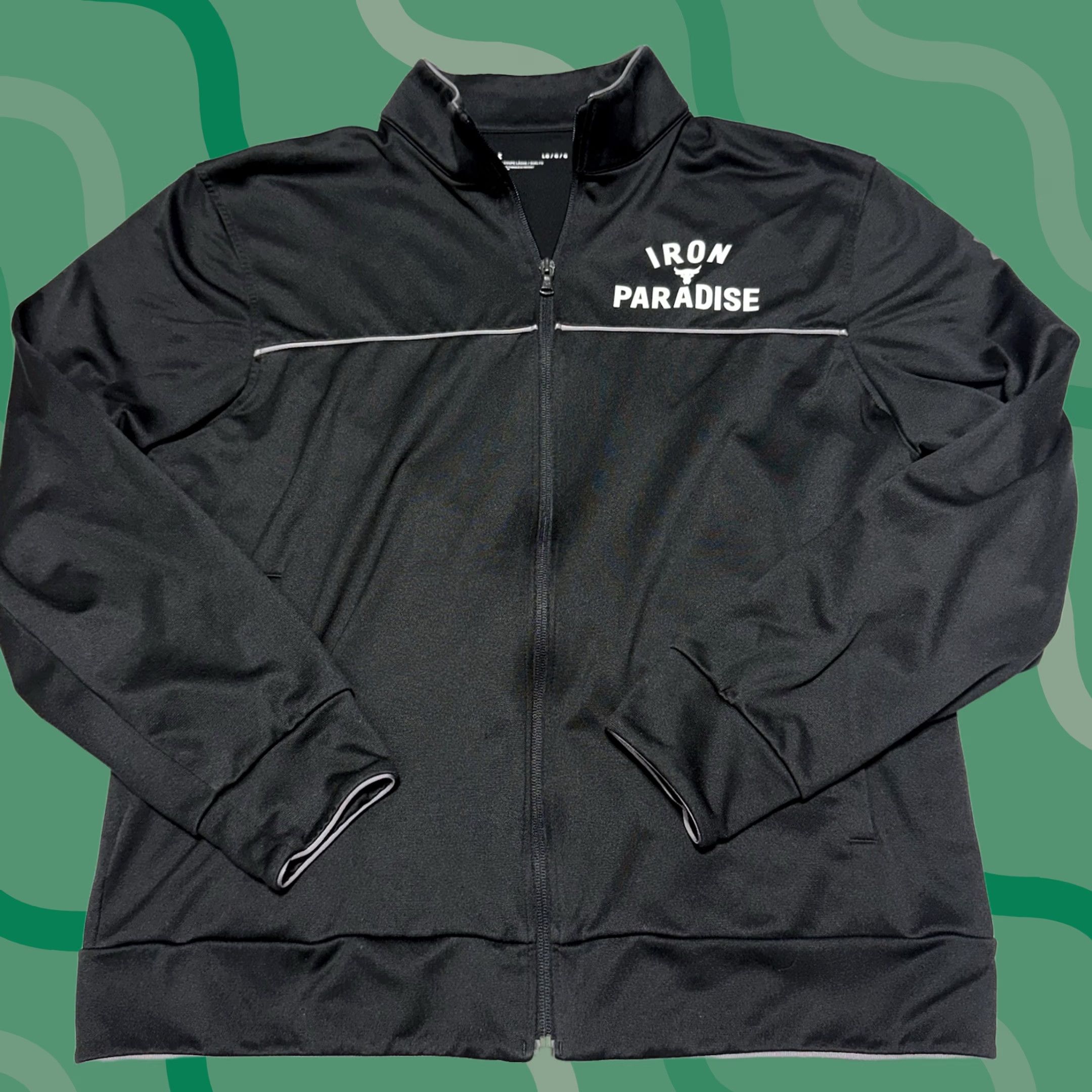 Under Armour Under Armour Track Jacket Mens L Black Full Zip Project Rock Iron Paradise Sports Jacket Regular Fit Size US L / EU 52-54 / 3 - 1 Thumbnail