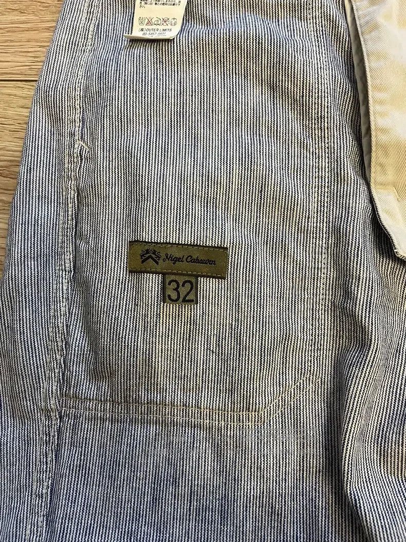 Nigel Cabourn Nigel Cabourn Vintage Blue and White Fine Stripe Work Pant Size US 32 / EU 48 - 5 Thumbnail