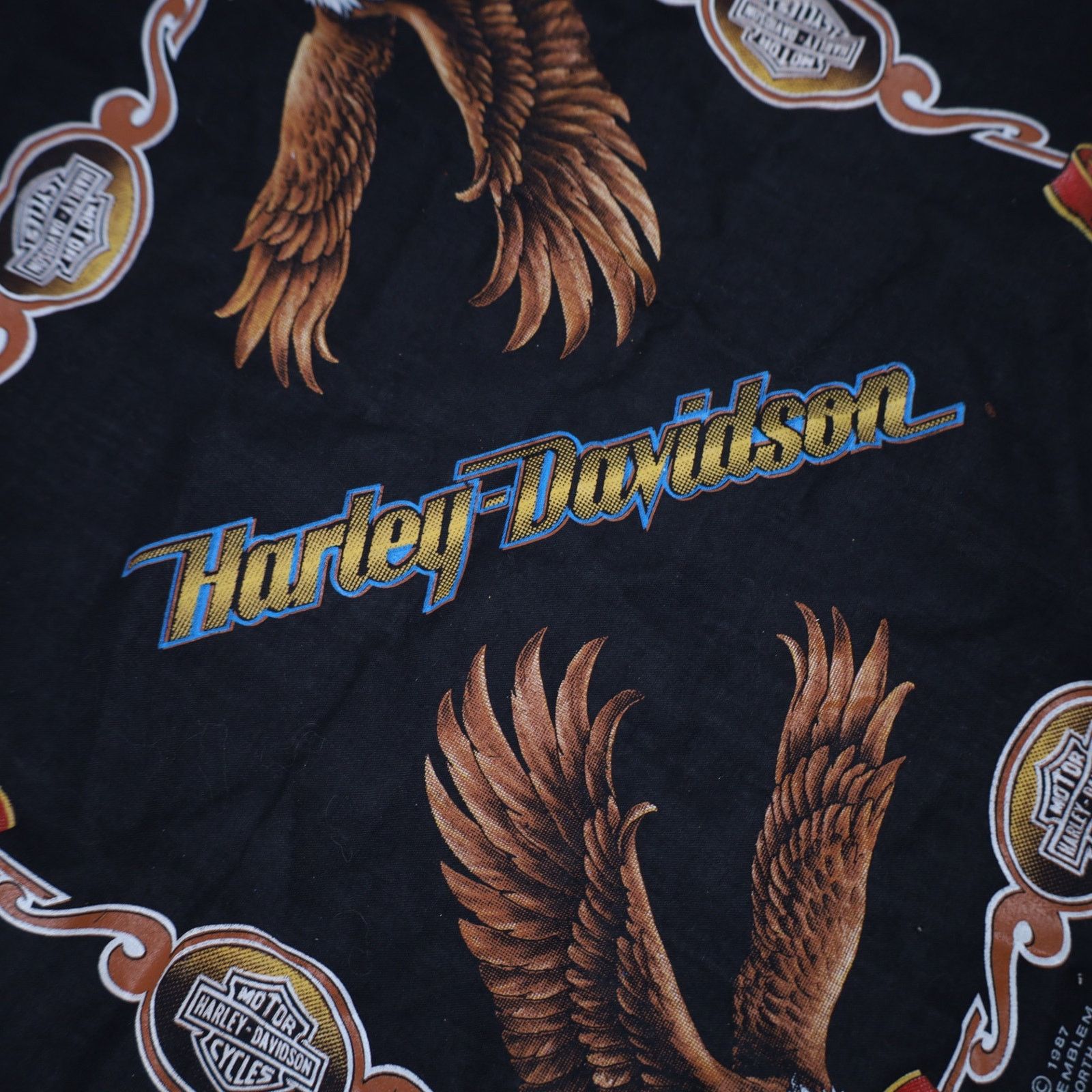 Harley Davidson × Vintage Vintage 3D Emblem Harley Davidson Bandana Size ONE SIZE - 4 Thumbnail