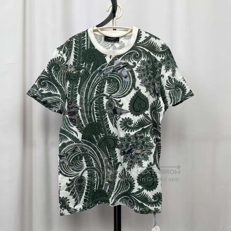 Givenchy Givenchy Cotton Printed Short Sleeve Shirt (Emerald Green, Size US M / EU 48-50 / 2 - 1 Thumbnail