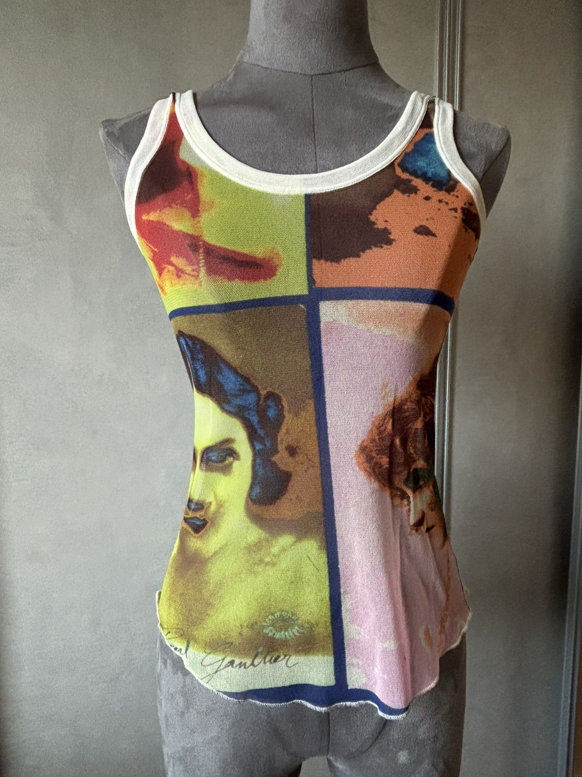 Jean Paul Gaultier Jean Paul Gaultier Y2K Mesh Top Pop Art – Archive Piece S Size S / US 4 / IT 40 - 1 Thumbnail