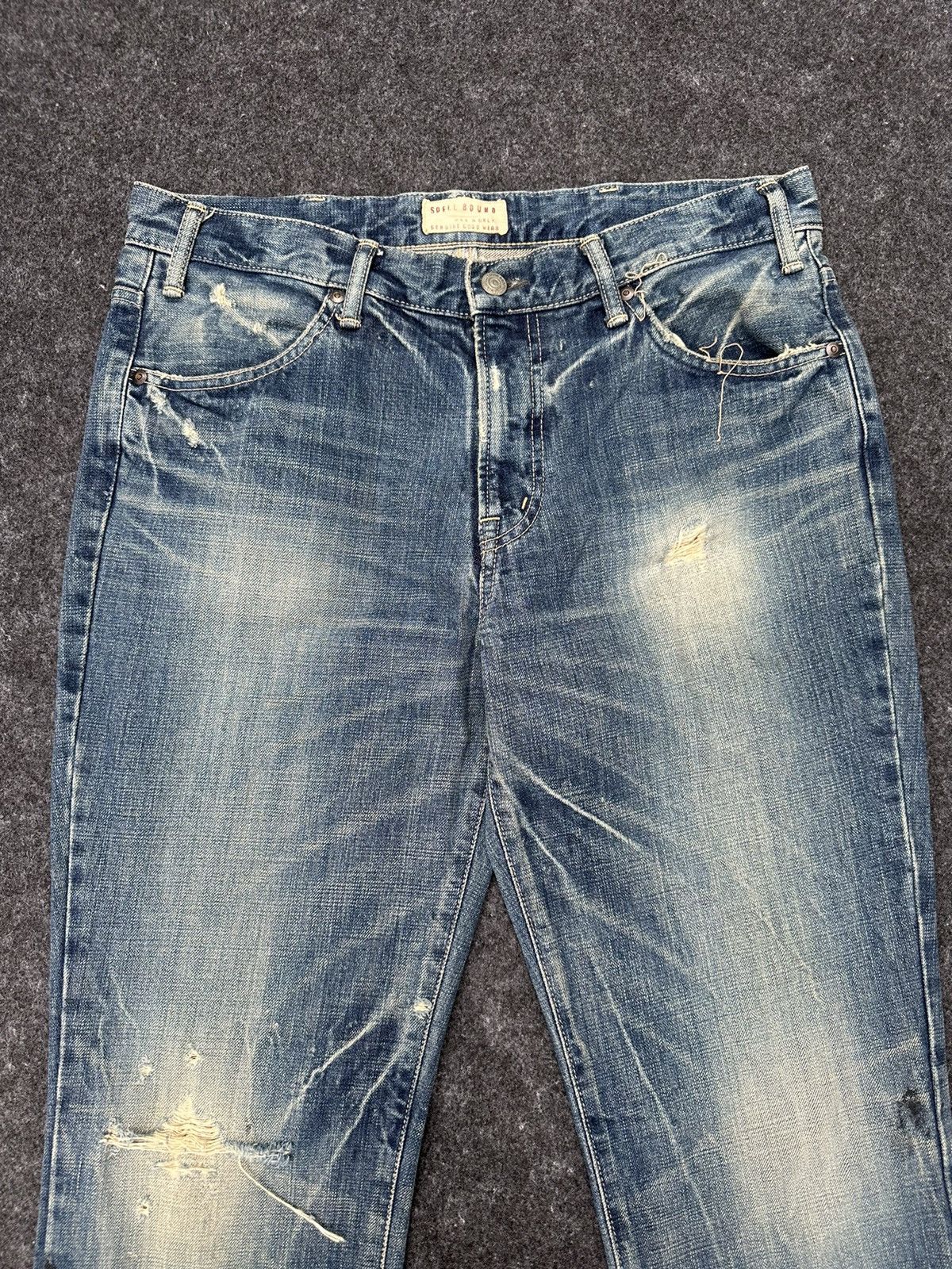 Warehouse 🔥 Vintage Spell Bound Japan Flare Distressed Denim D26 Size US 34 / EU 50 - 3 Thumbnail