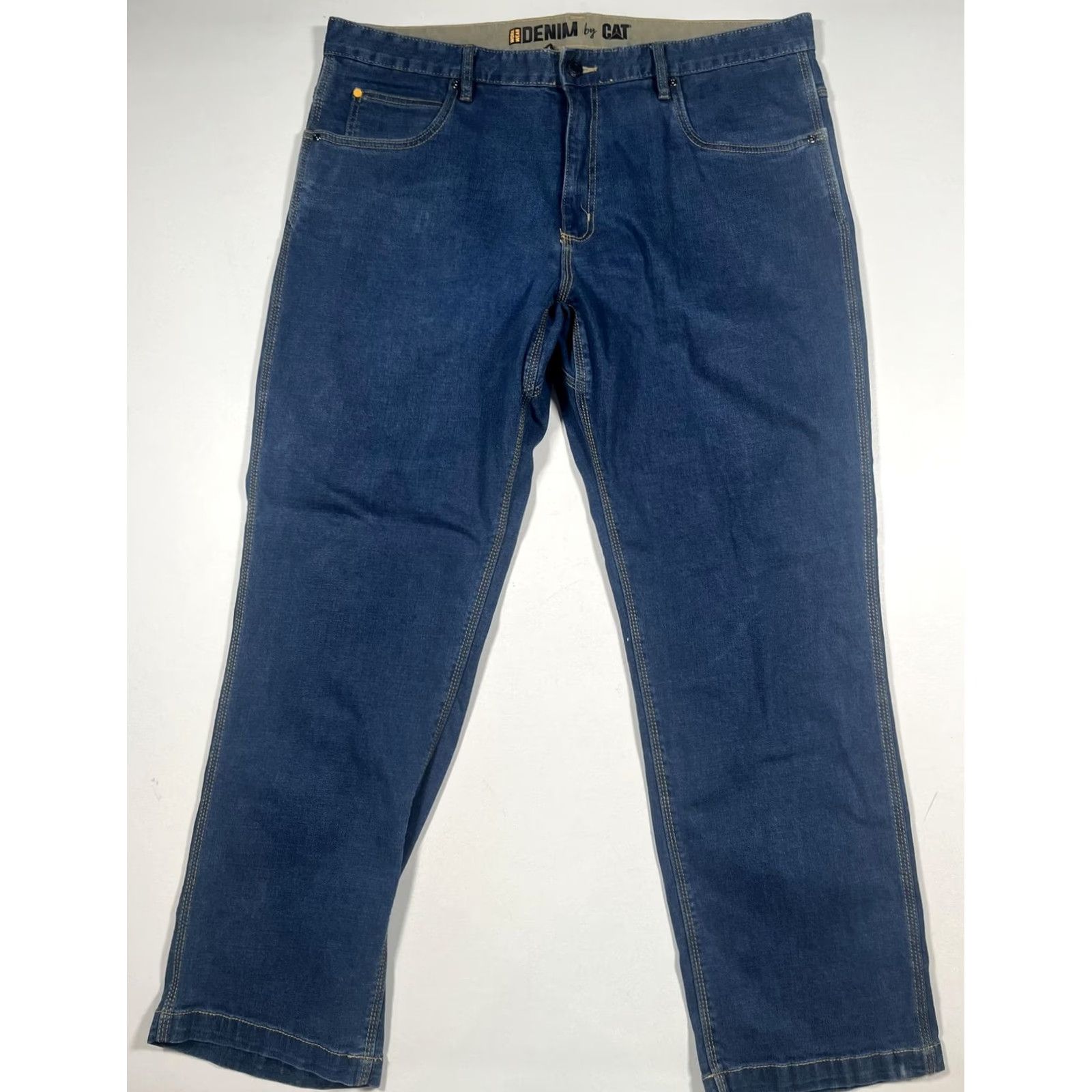 Caterpillar Caterpillar Jeans Mens 40x32 Blue Med Wash Denim Regular Straight Leg Stretch Size US 40 / EU 56 - 2 Thumbnail
