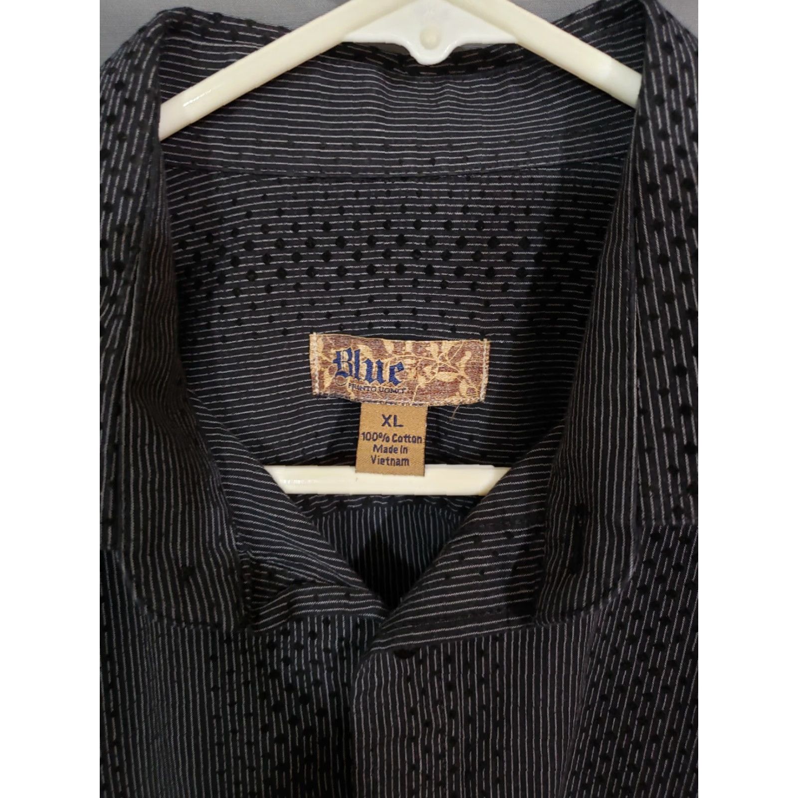 Vintage Blue Brand Shirt XL Black Diamonds Fashionable Warm Soft Elongated Dark Size XL / US 12-14 / IT 48-50 - 4 Thumbnail