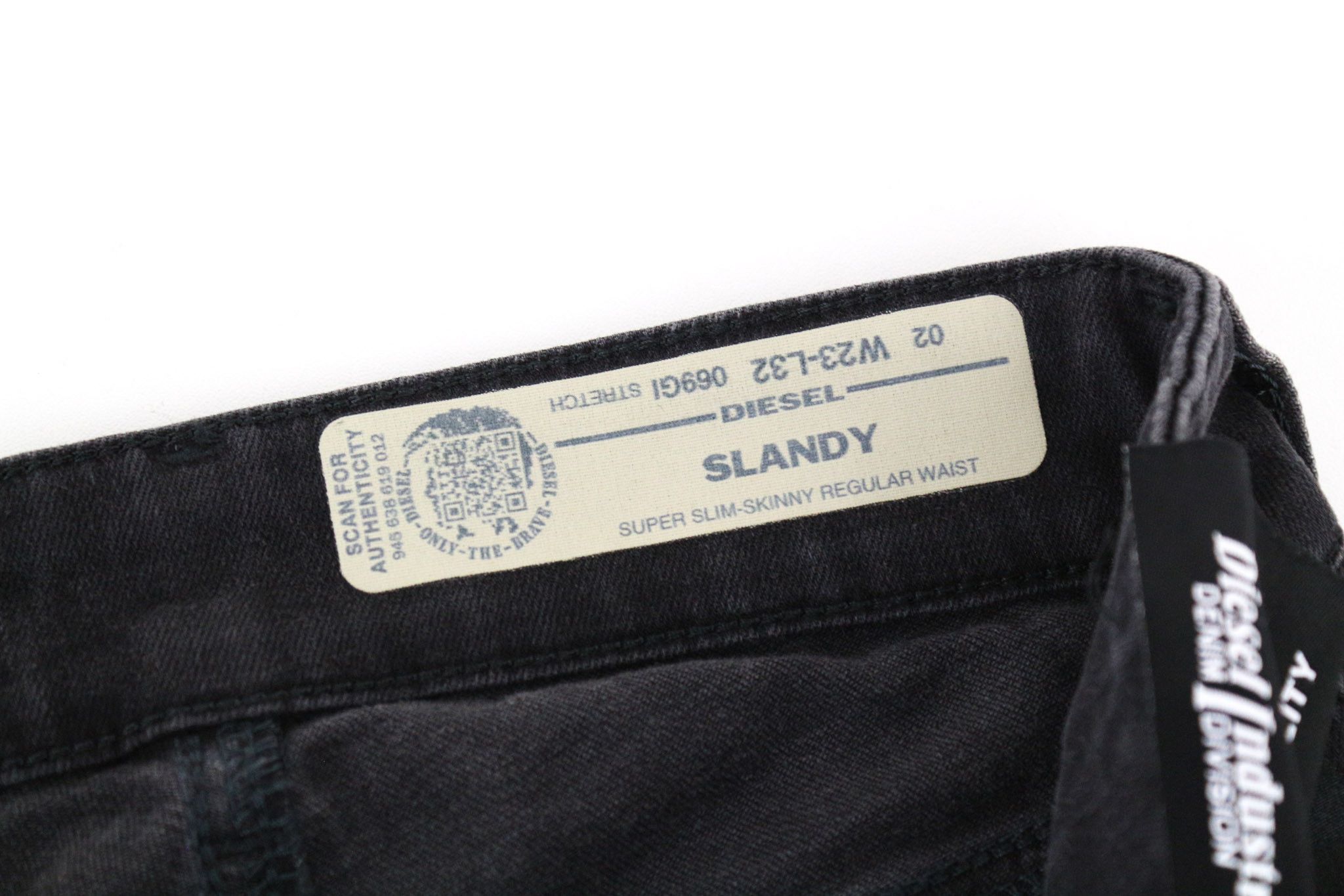 Diesel SLANDY 069GI W23/L32 Grey Stretch Distress Jeans 69899 Size 23" - 6 Thumbnail