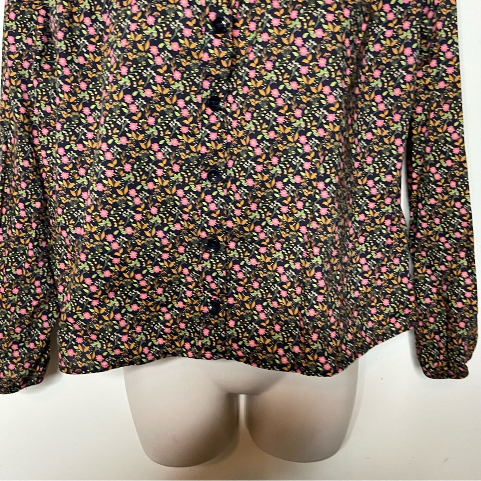 Nation LTD Nation LTD Paisley Pintuck Crop Button Front Blouse Shirt Size S / US 4 / IT 40 - 4 Thumbnail