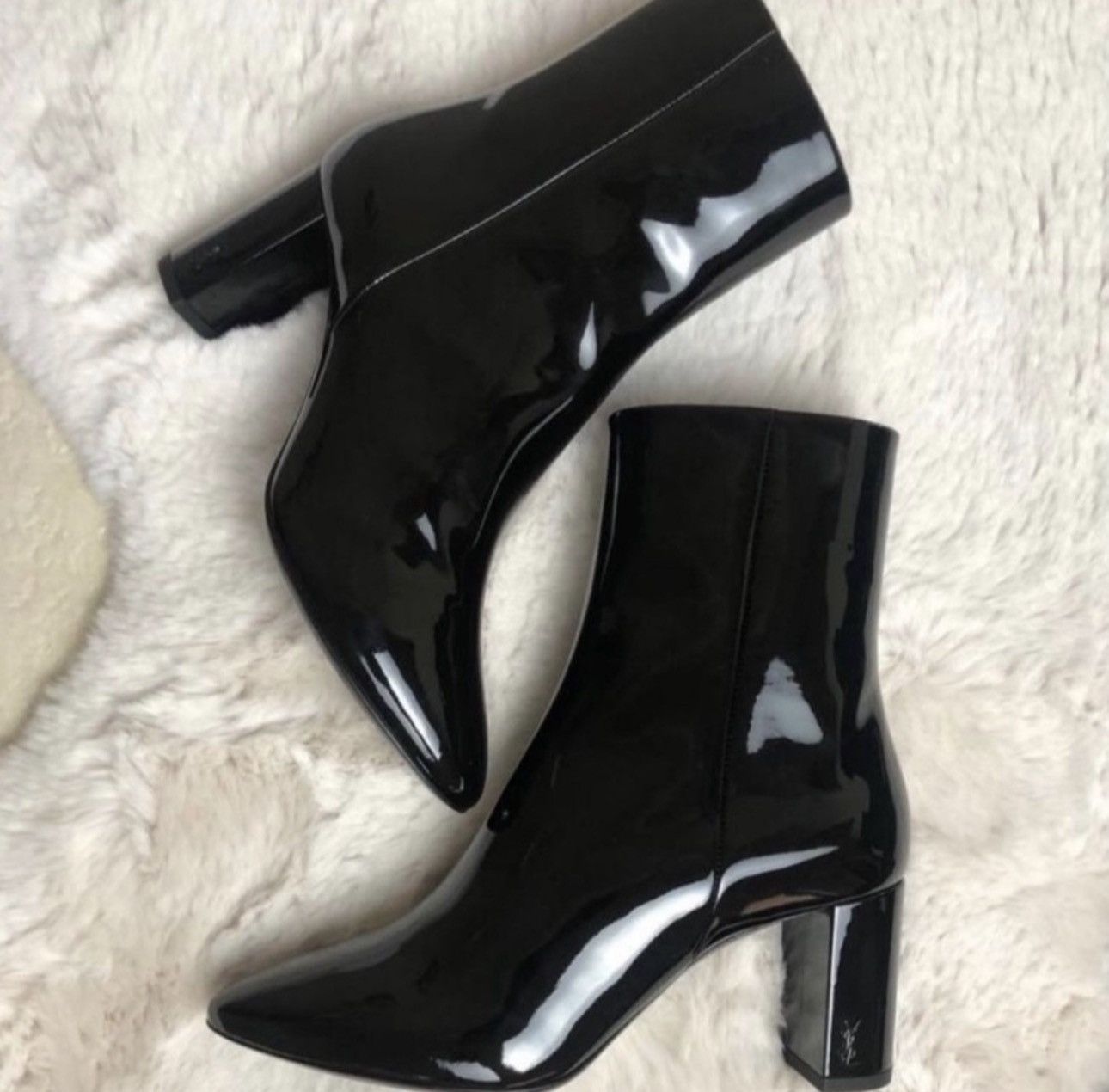 Yves Saint Laurent SAINT LAURENT Patent Loulou Ankle Zip Boot Black Size US 9 / IT 39 - 3 Thumbnail