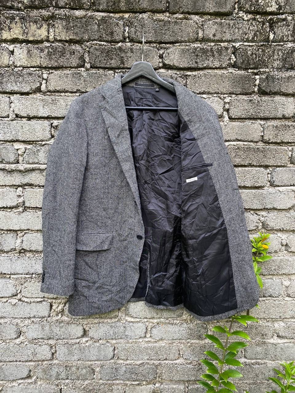 Uniqlo Uniqlo Grey Herringbone Wool Blazer Size US M / EU 48-50 / 2 - 5 Thumbnail