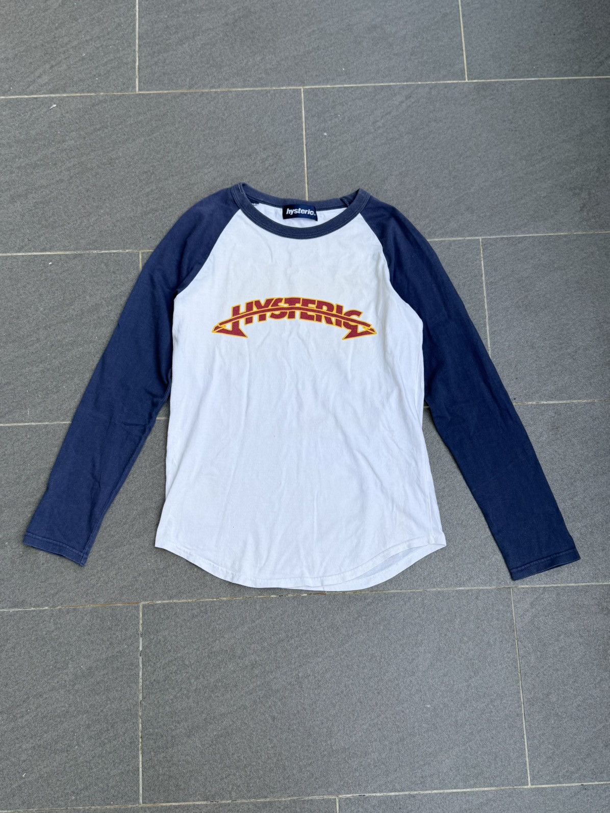 90s Hysteric Glamour Rock Band Font Baseball Long Sleeve Tee