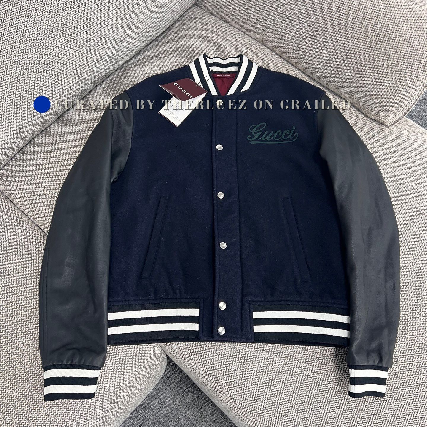 Gucci Gucci 25 New Navy Wool Sheepskin Jacket Size US L / EU 52-54 / 3 - 1 Thumbnail