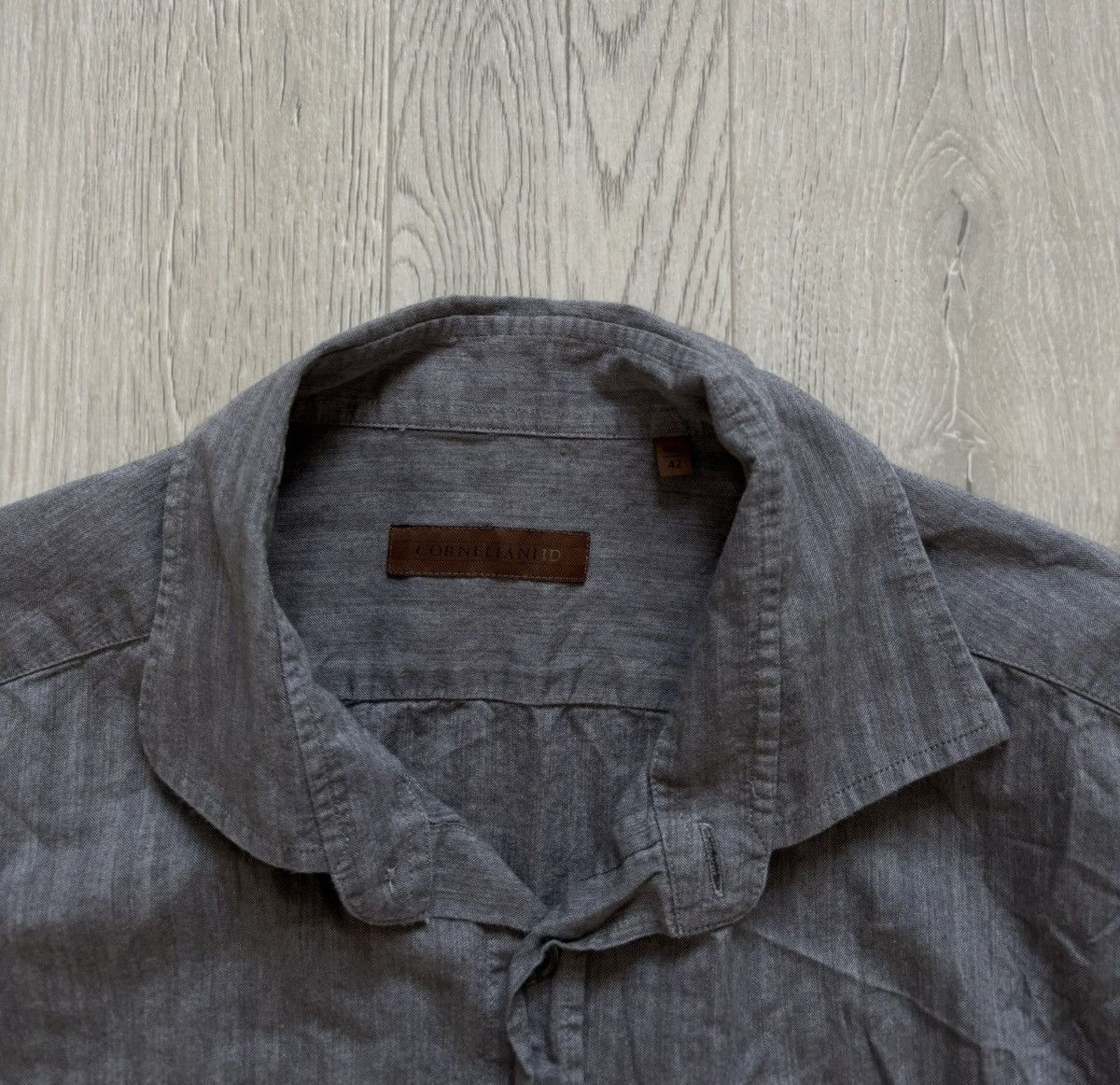 Corneliani × Designer Luxury Corneliani ID Cotton Shirt Button Up Old Money Size US L / EU 52-54 / 3 - 2 Thumbnail