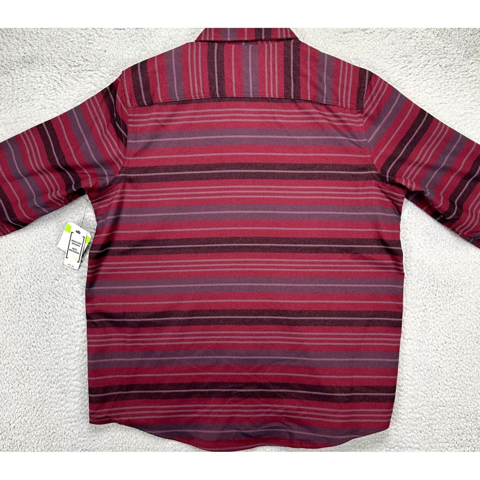 George George Mens Large Red Stripe Flannel Button Up Long Sleeve Shirt NEW Size US L / EU 52-54 / 3 - 4 Thumbnail