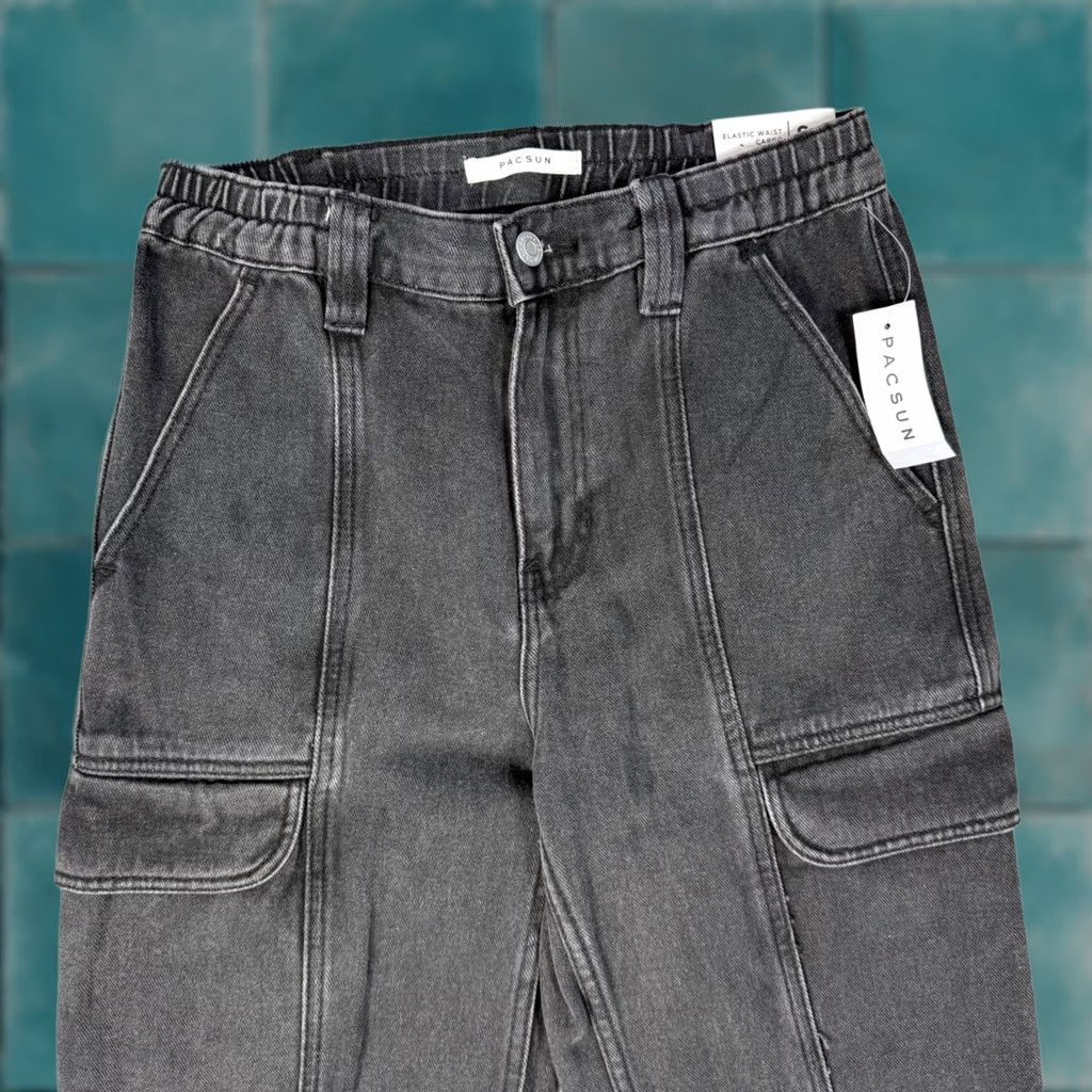 Pacsun PacSun: Black Denim Cargo Pants Women Size S - Waist 14 Size 28" / US 6 / IT 42 - 1 Thumbnail