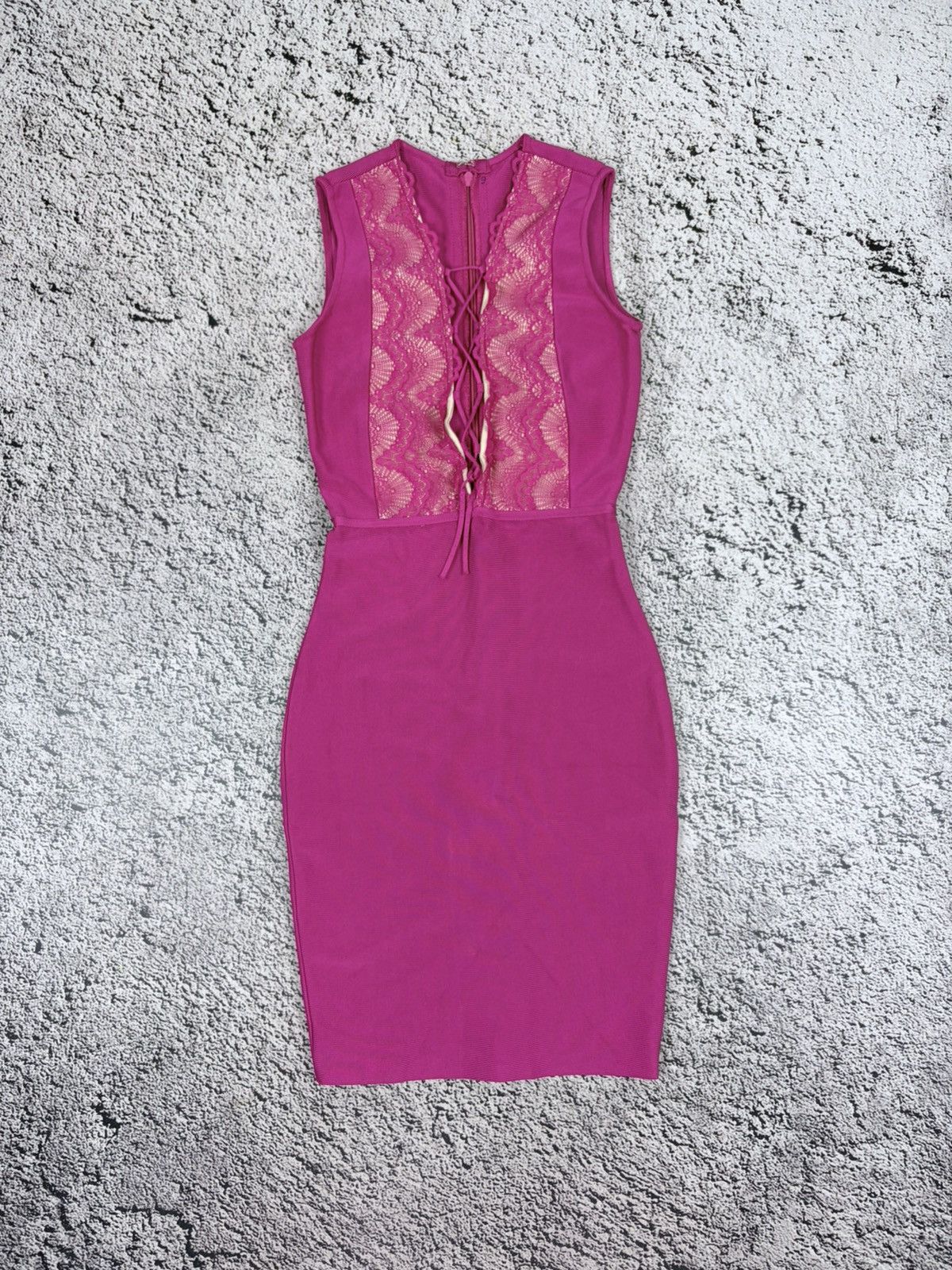Herve Leger Fuchsia Bandage Dress Herve S Size S / US 4 / IT 40 - 1 Thumbnail
