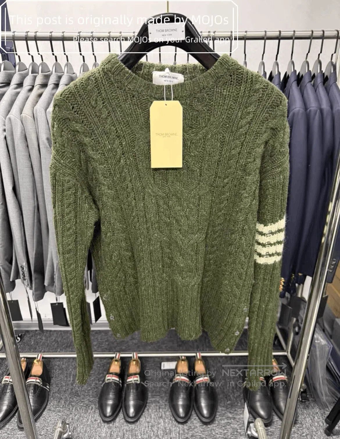 Thom Browne Sz 1 Thom Browne Mohair Blend Green Four Stripes Knitwear. Size US S / EU 44-46 / 1 - 1 Thumbnail