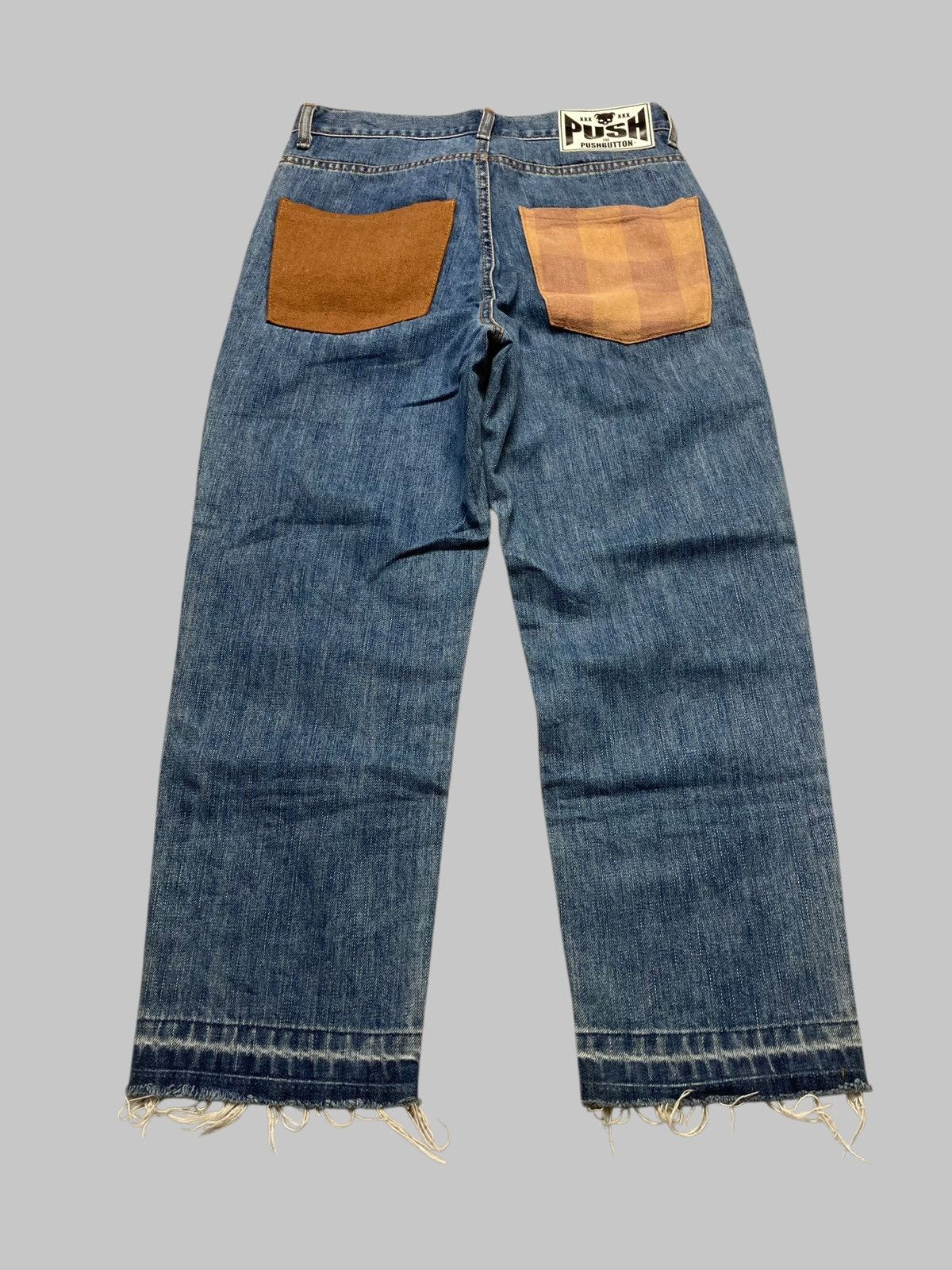 Japanese Brand × PPFM × semanticdesign PUSH BUTTON - Double Knee Jeans Y2K Unique Design Size US 28 / EU 44 - 3 Thumbnail