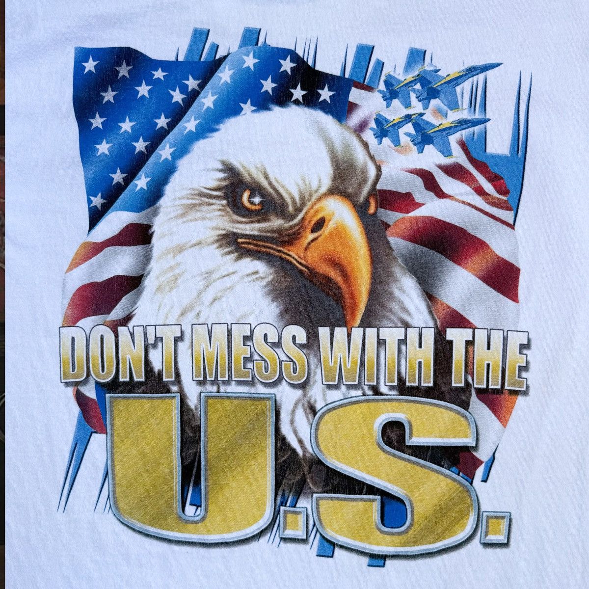 Gildan × Vintage 90s Do Not Mess With USA Vintage Americana Patriotic Shirt L Size US L / EU 52-54 / 3 - 4 Thumbnail