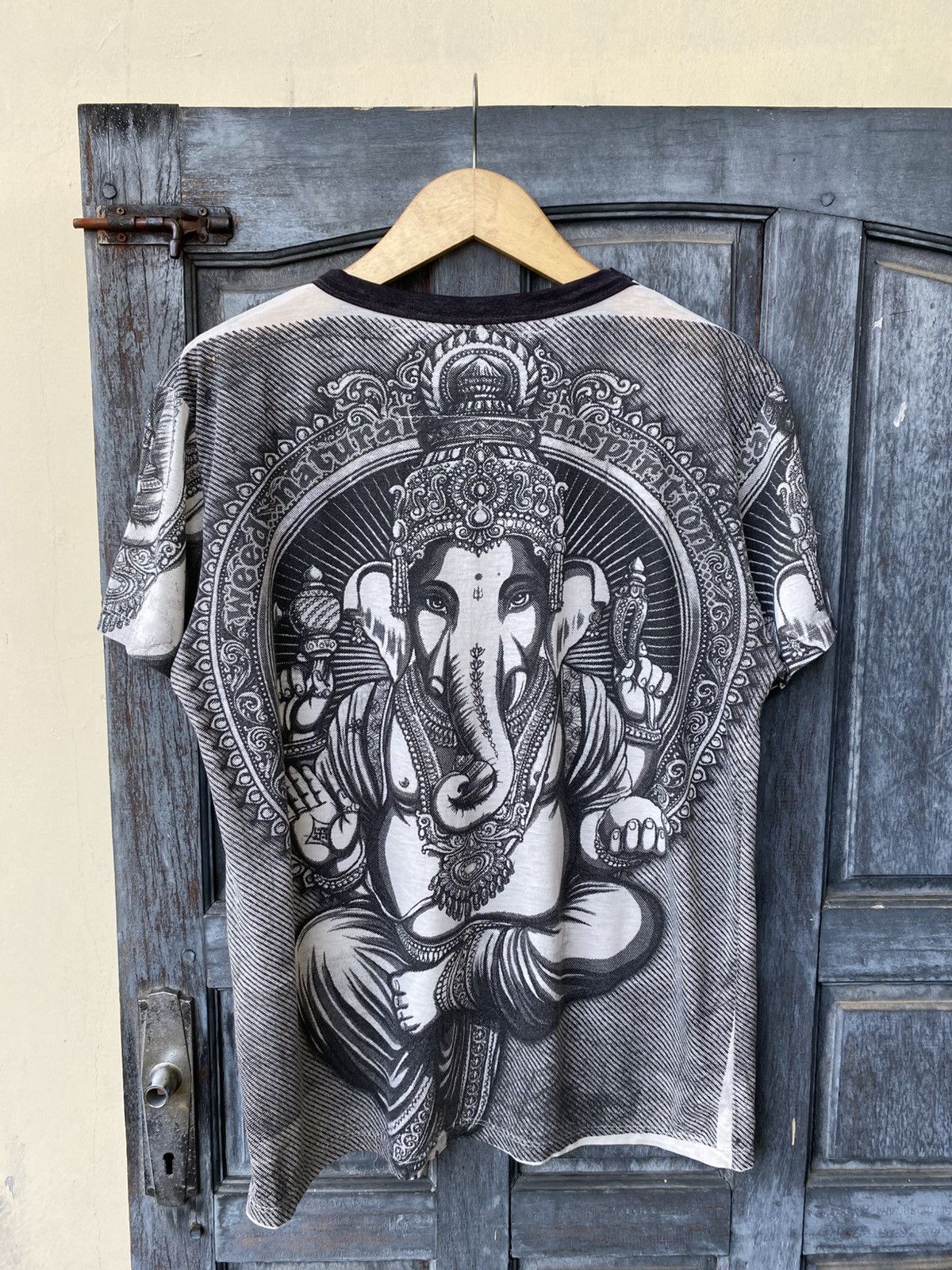 Vintage Weed Psychedelic Ganesha Graphic TShirt All Over Print Thai Size US M / EU 48-50 / 2 - 2 Thumbnail