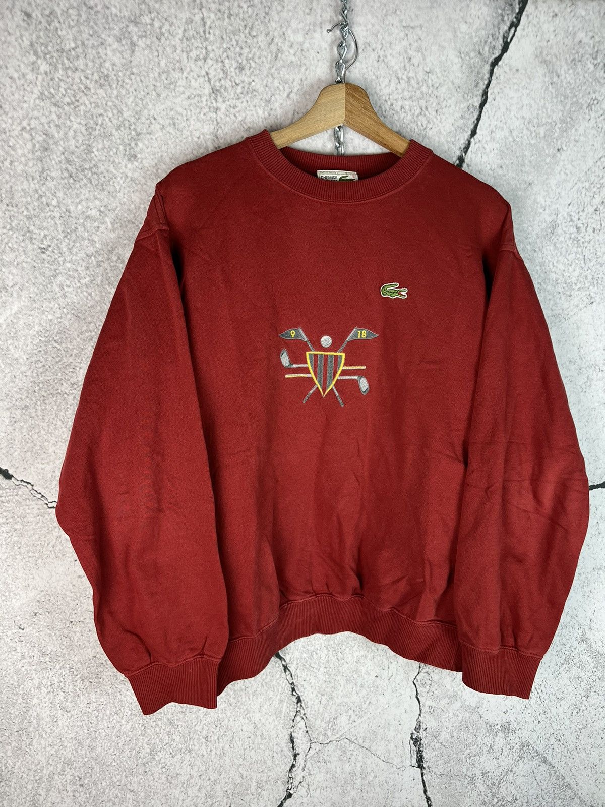 Lacoste Vintage Lacoste Gold Logo Flag Jumper sweatshirt Size US M / EU 48-50 / 2 - 1 Thumbnail