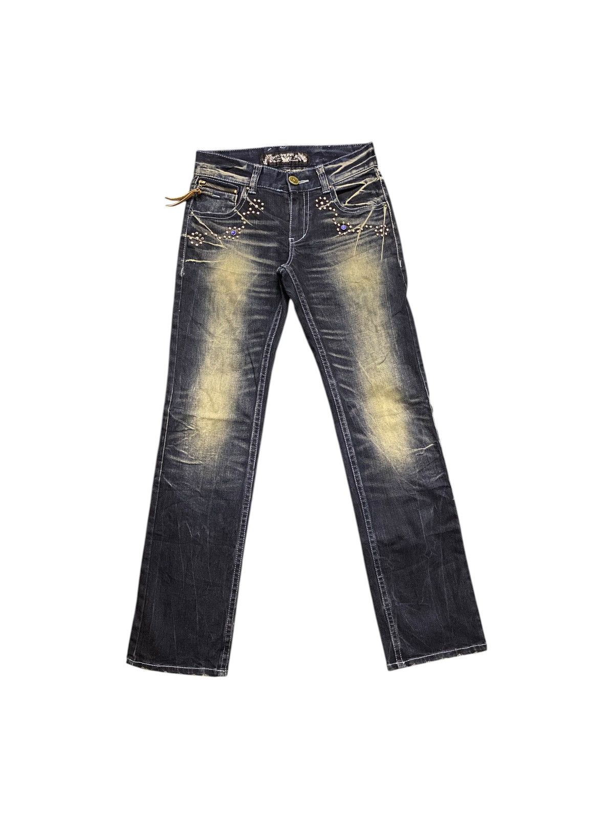 If Six Was Nine Red Pepper Attitude Studded Jeans Size US 29 - 2 Thumbnail