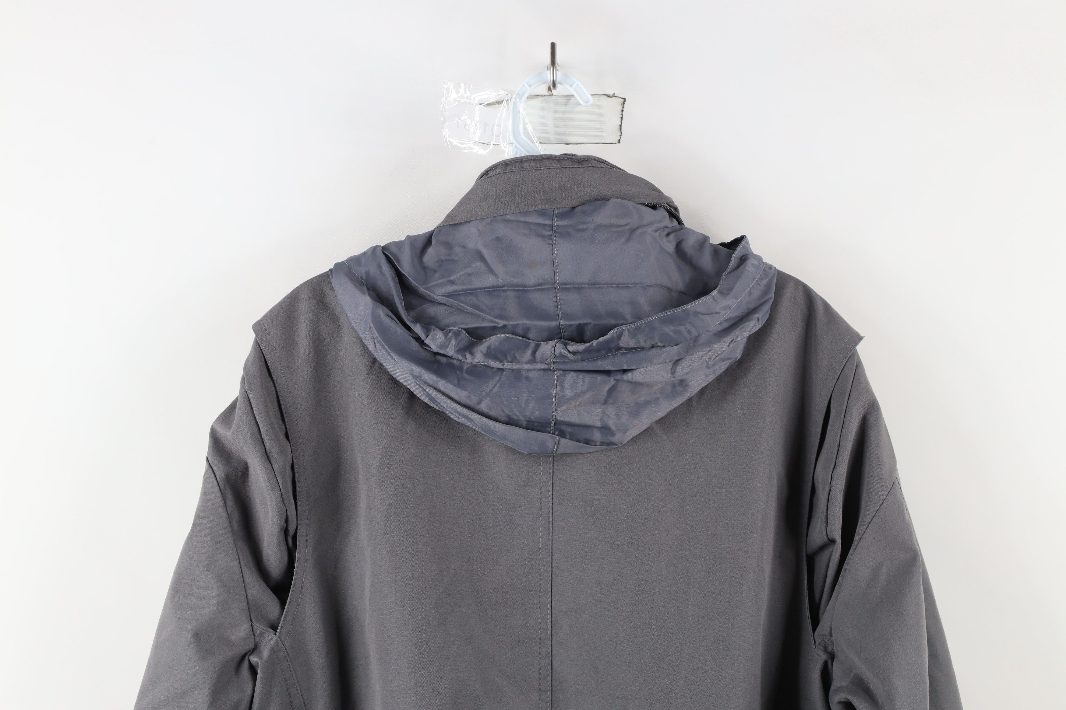 Vintage Vintage 90s Streetwear Hooded Full Zip Bomber Jacket Gray Size US XXL / EU 58 / 5 - 12 Thumbnail