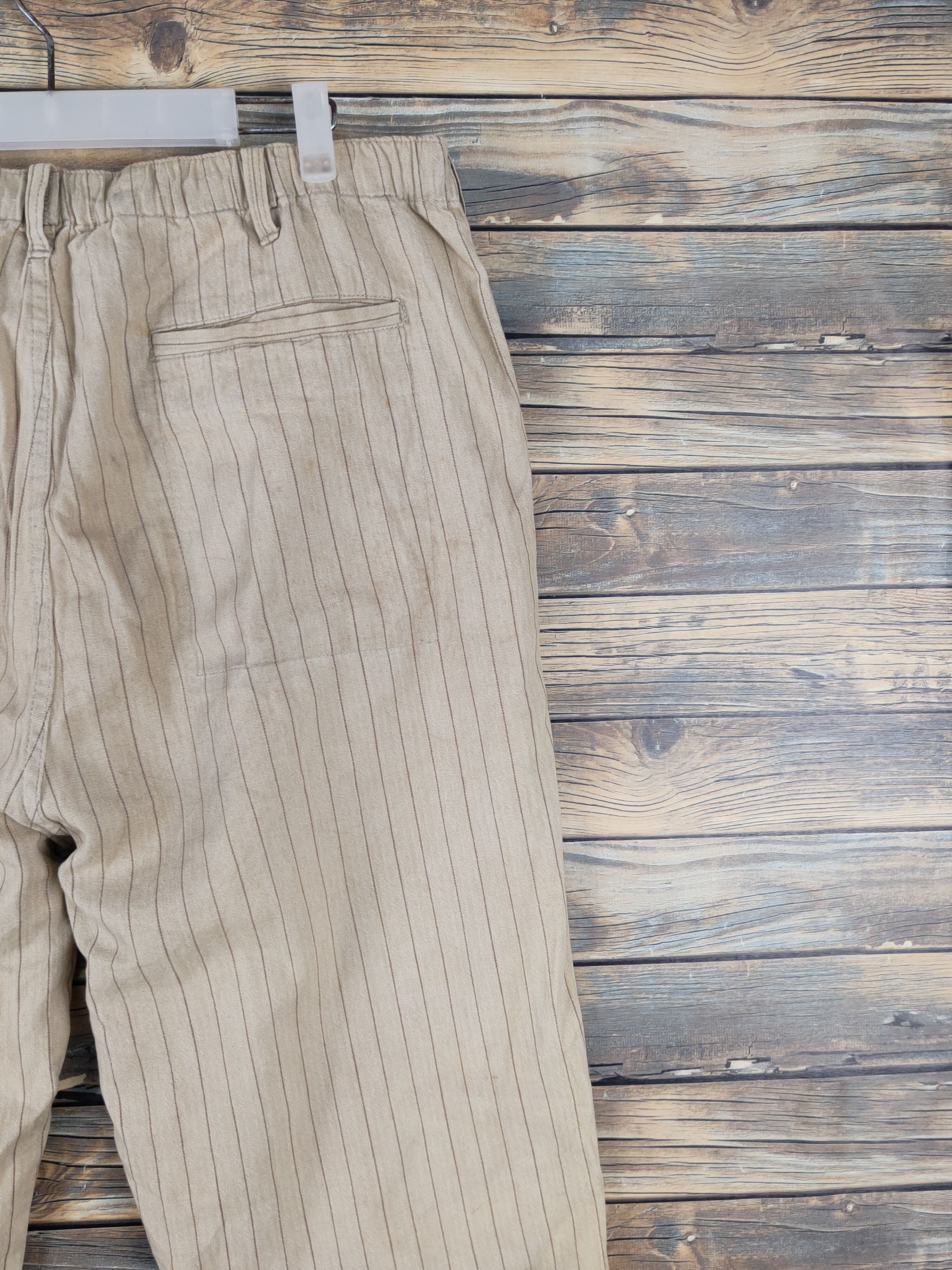 Japanese Brand × Vintage Thunder Storm Light Brown stripe vintage Casual Pants #W1419 Size US 37 - 11 Thumbnail