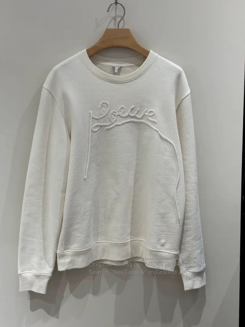 Loewe Loewe Off-white Round-neck Long-sleeve Hoodie Size M / US 6-8 / IT 42-44 - 2 Thumbnail