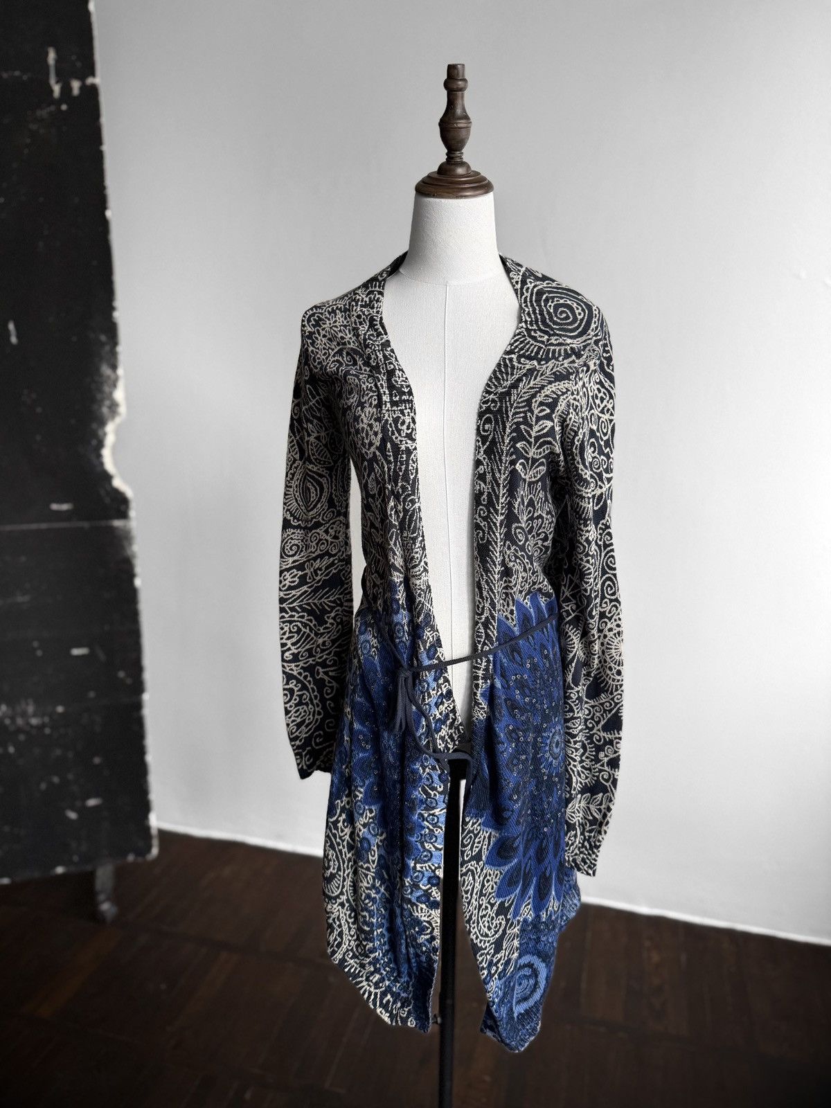 Desigual Desigual Womens Patterned Mixed Media Open Front Cardigan Size M / US 6-8 / IT 42-44 - 1 Thumbnail