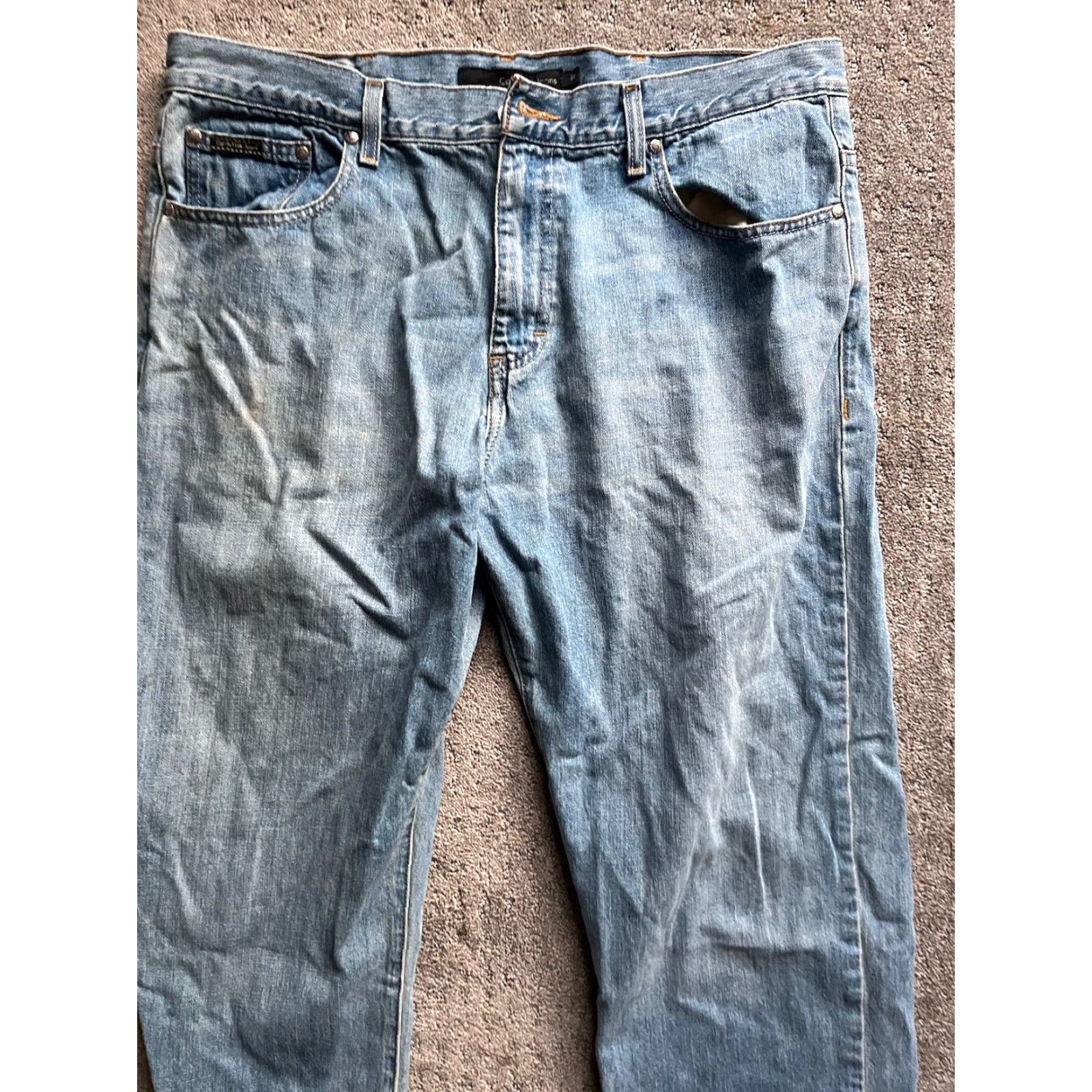 Calvin Klein Calvin Klein Jeans Men Straight Inseam 30” Blue 38 Relaxed Fit Denim Mid Rise Zip Button Logo Cotton Size US 38 / EU 54 - 2 Thumbnail